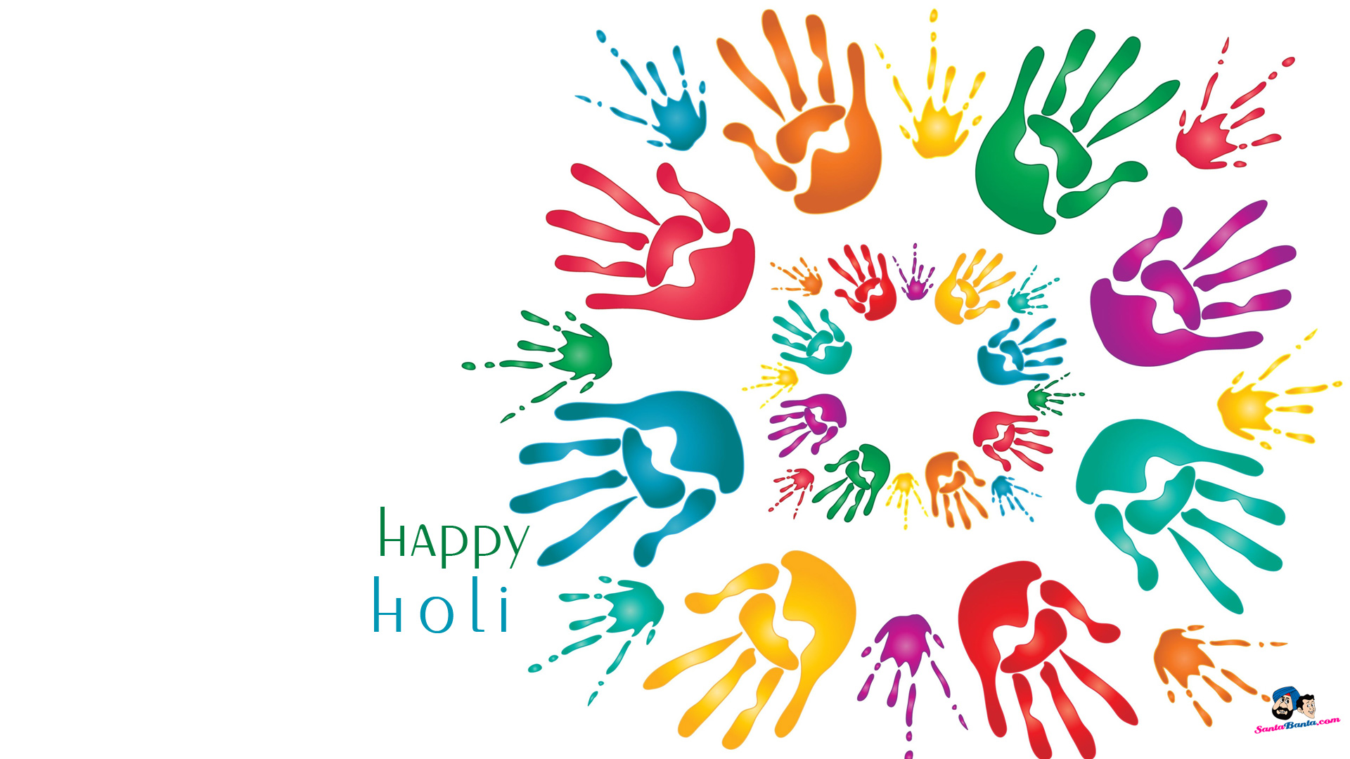 Holi Colors Handprint 1920x1080