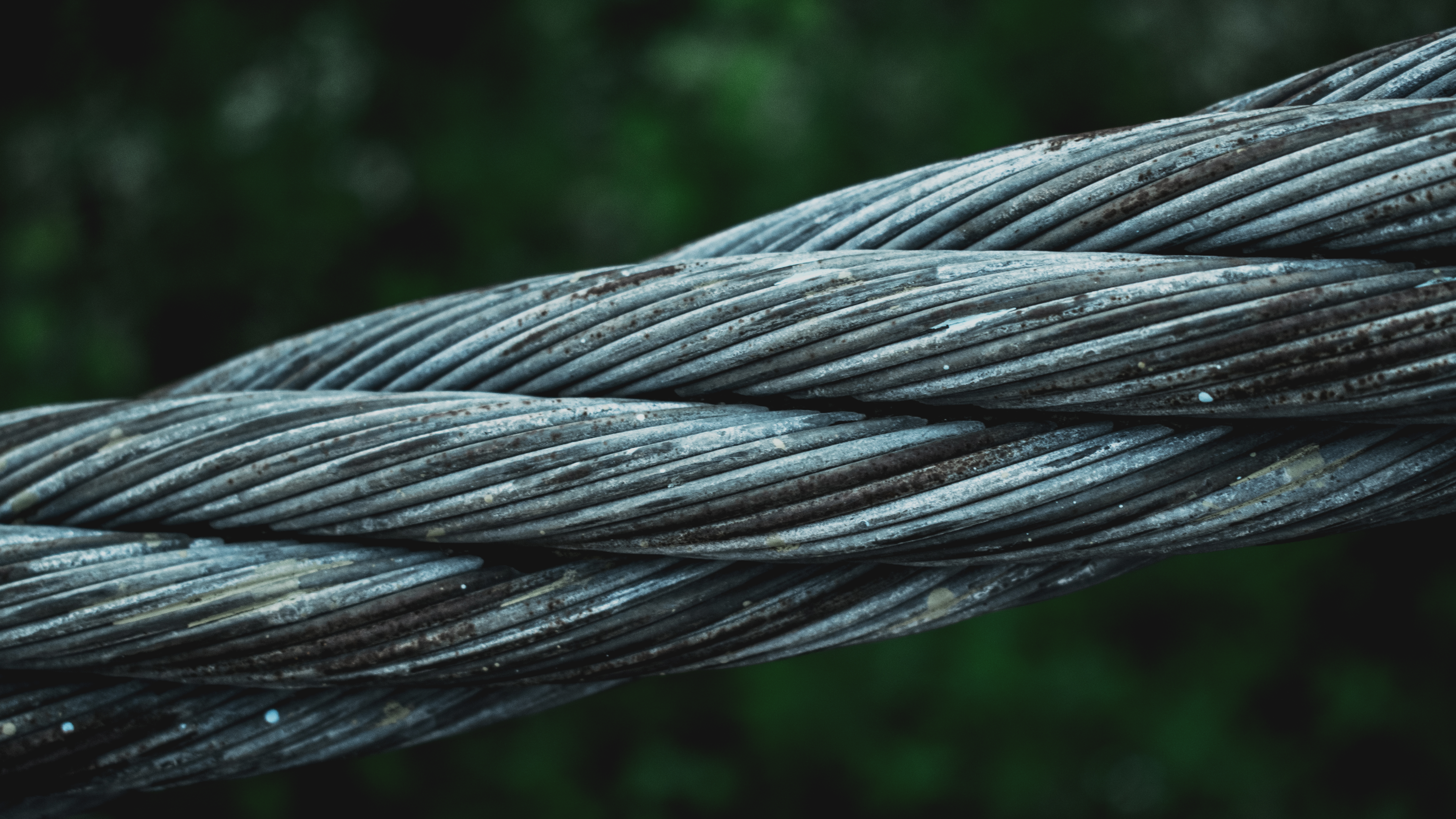 Wire Steel Rope Steel Wires Cable Ropes Bokeh Closeup 6000x3375