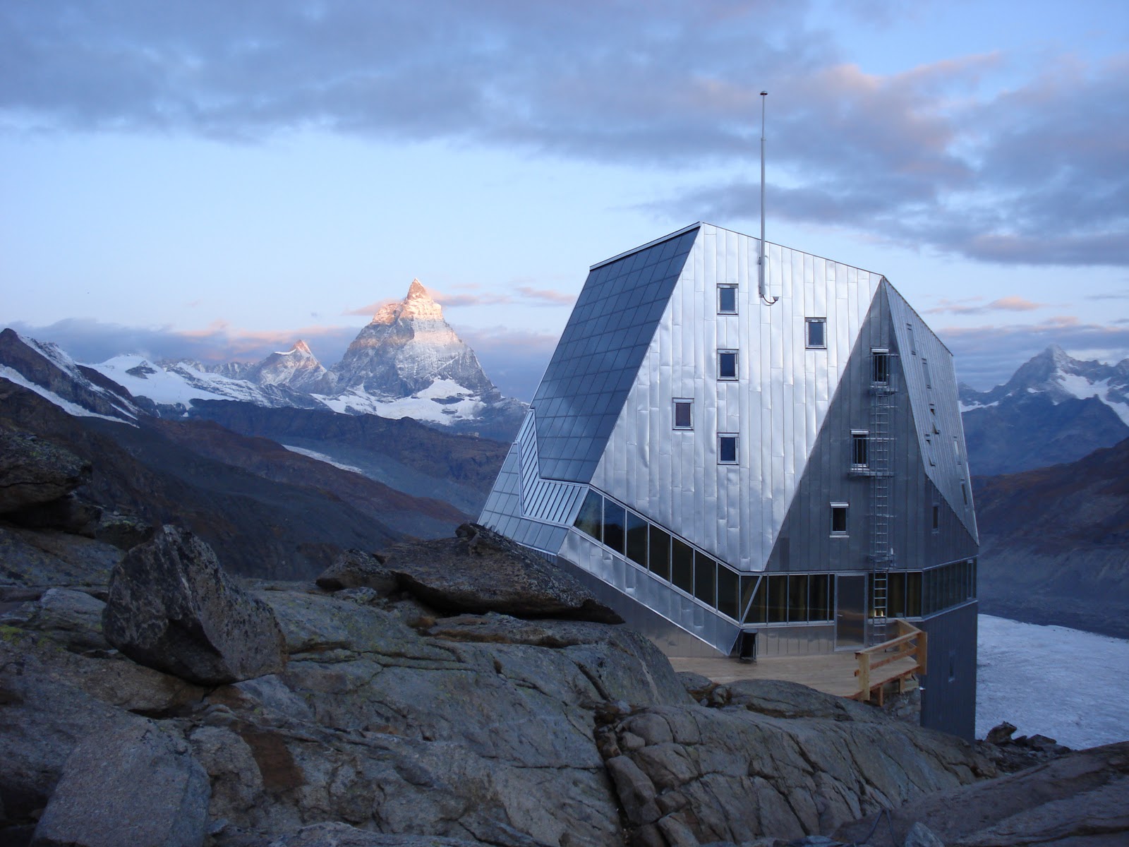 Nature Landscape Mountains Building Modern Architecture Switzerland Swiss Alps Matterhorn Clouds Roc 1600x1200