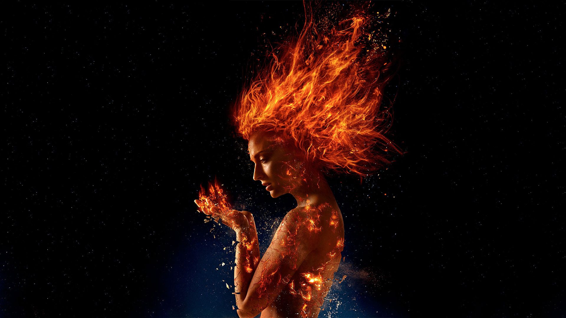 Marvel Comics Jean Grey Dark Phoenix Movies Superheroines Fire X Men Artwork Sophie Turner 1920x1080