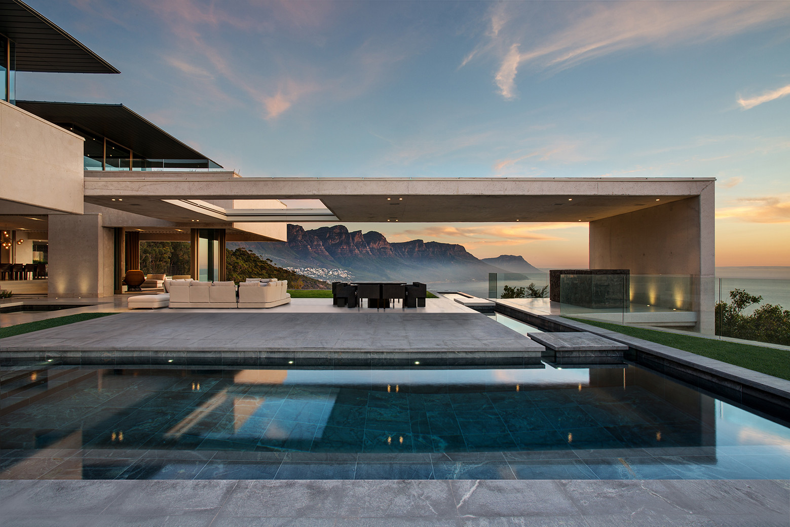House Modern Architecture Swimming Pool Mountains Cape Town South Africa Twelve Apostles Table Mount 1559x1039