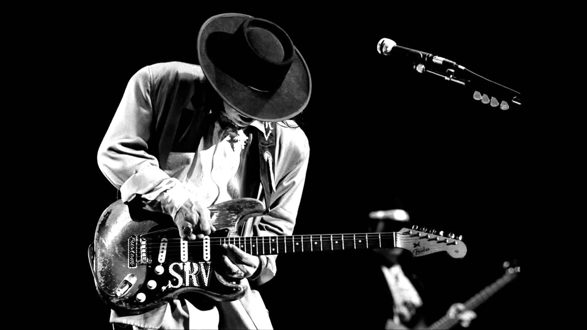 Stevie Ray Vaughan Music Guitar Musician Blues Rock Monochrome 1920x1080