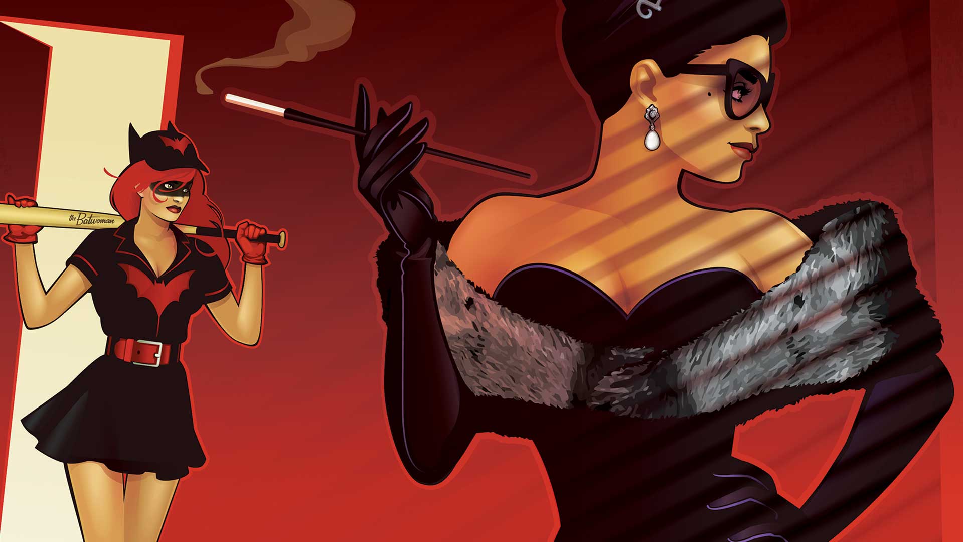 Batwoman Catwoman DC Bombshells 1920x1080