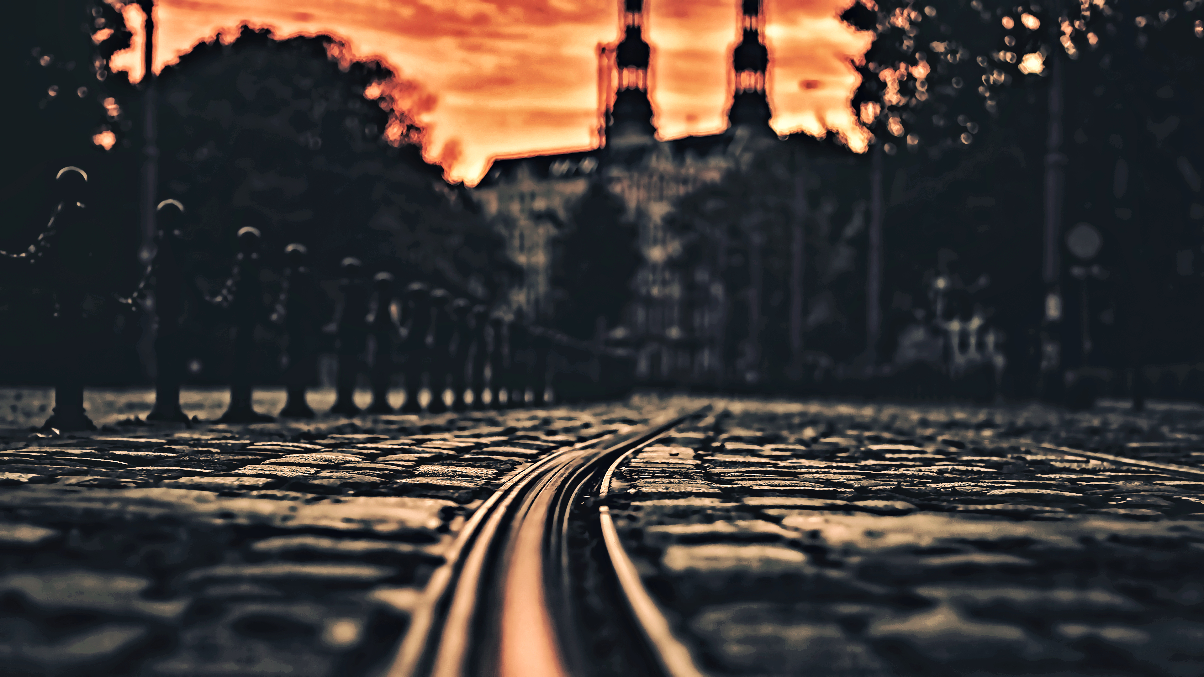 Street Worms Eye View Road Cityscape Poznan Pavements 3840x2160