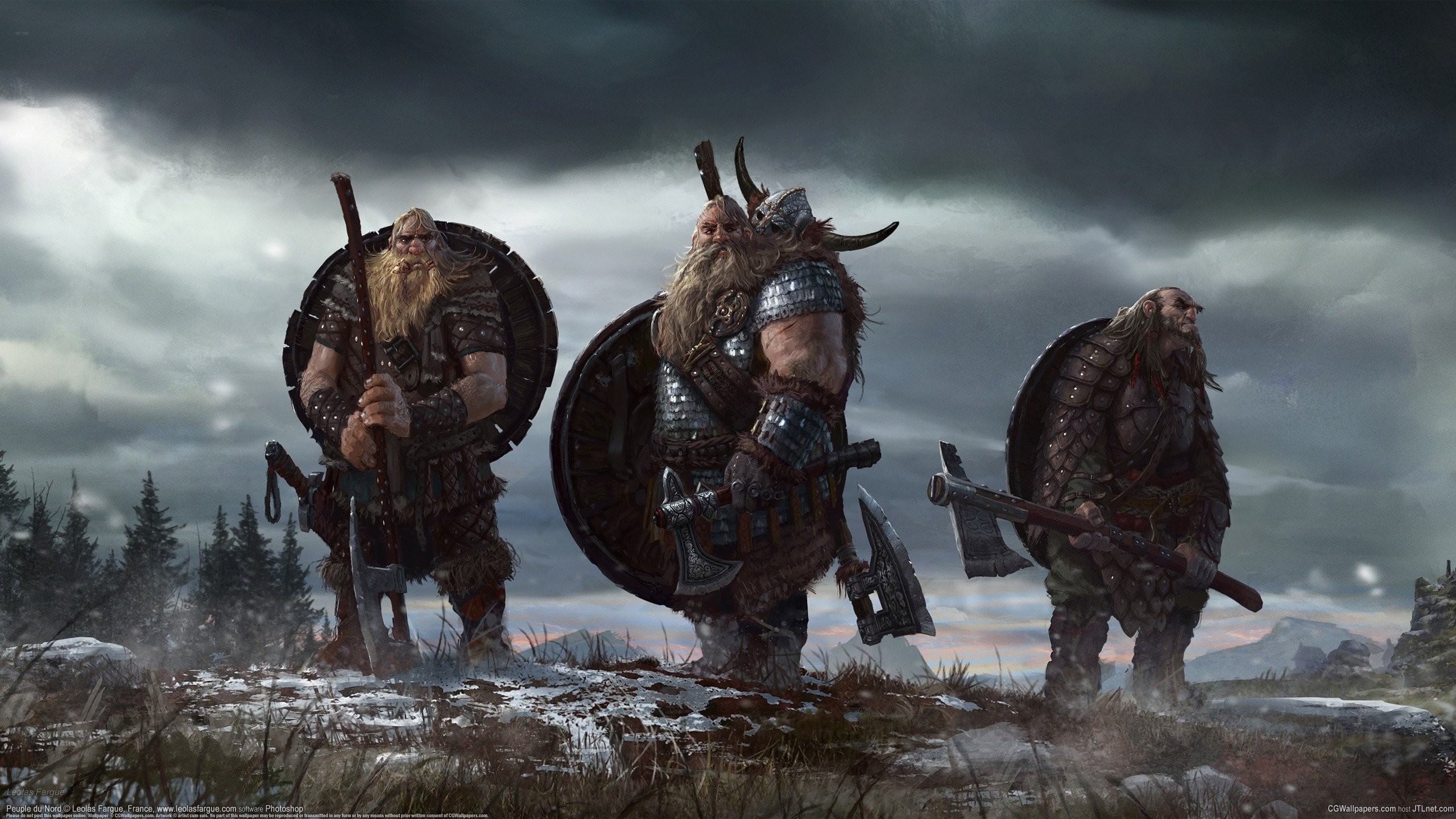 Vikings Nordic Warrior Axe Shield Artwork Concept Art Axes Fantasy Art 2560x1440