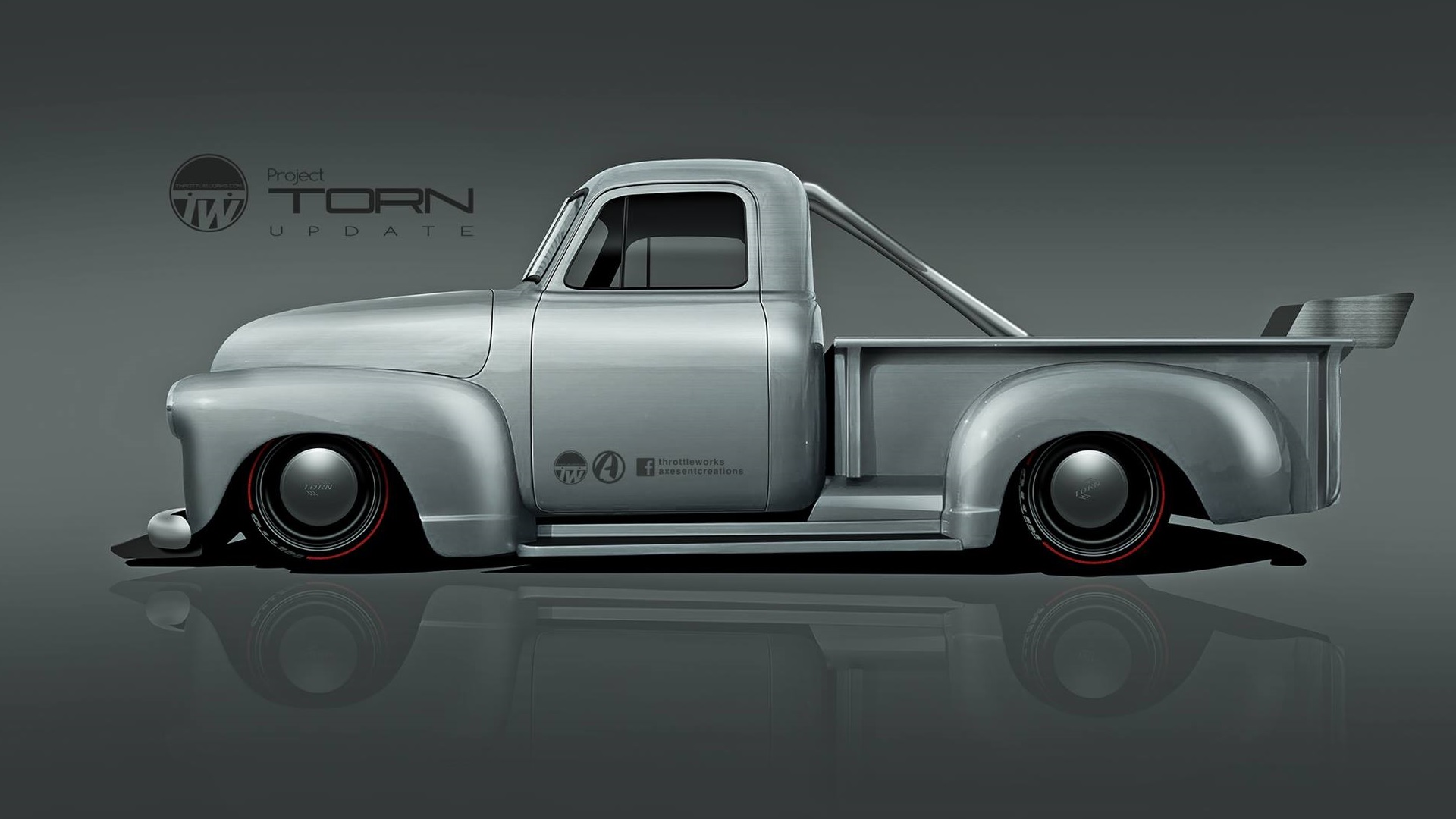 1954 Chevrolet Pickup Trucks Render Axesent Creations American Cars Chevy Chevrolet Side View Silver 1920x1080