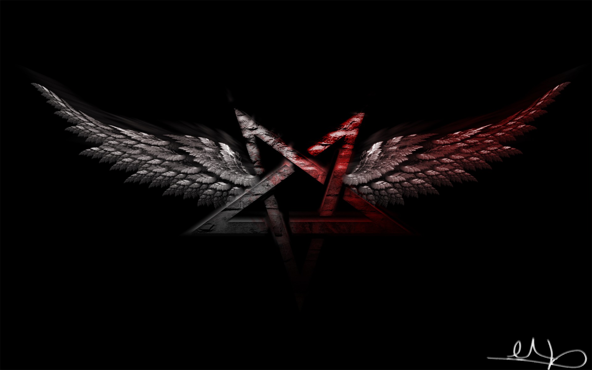 Pentagram Wings Inverted Pentagram 1920x1200