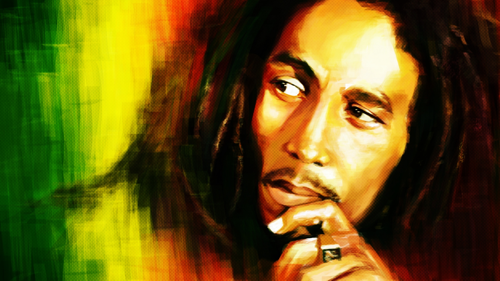 Bob Marley Artwork Men Singer Celebrity Music 1920x1080