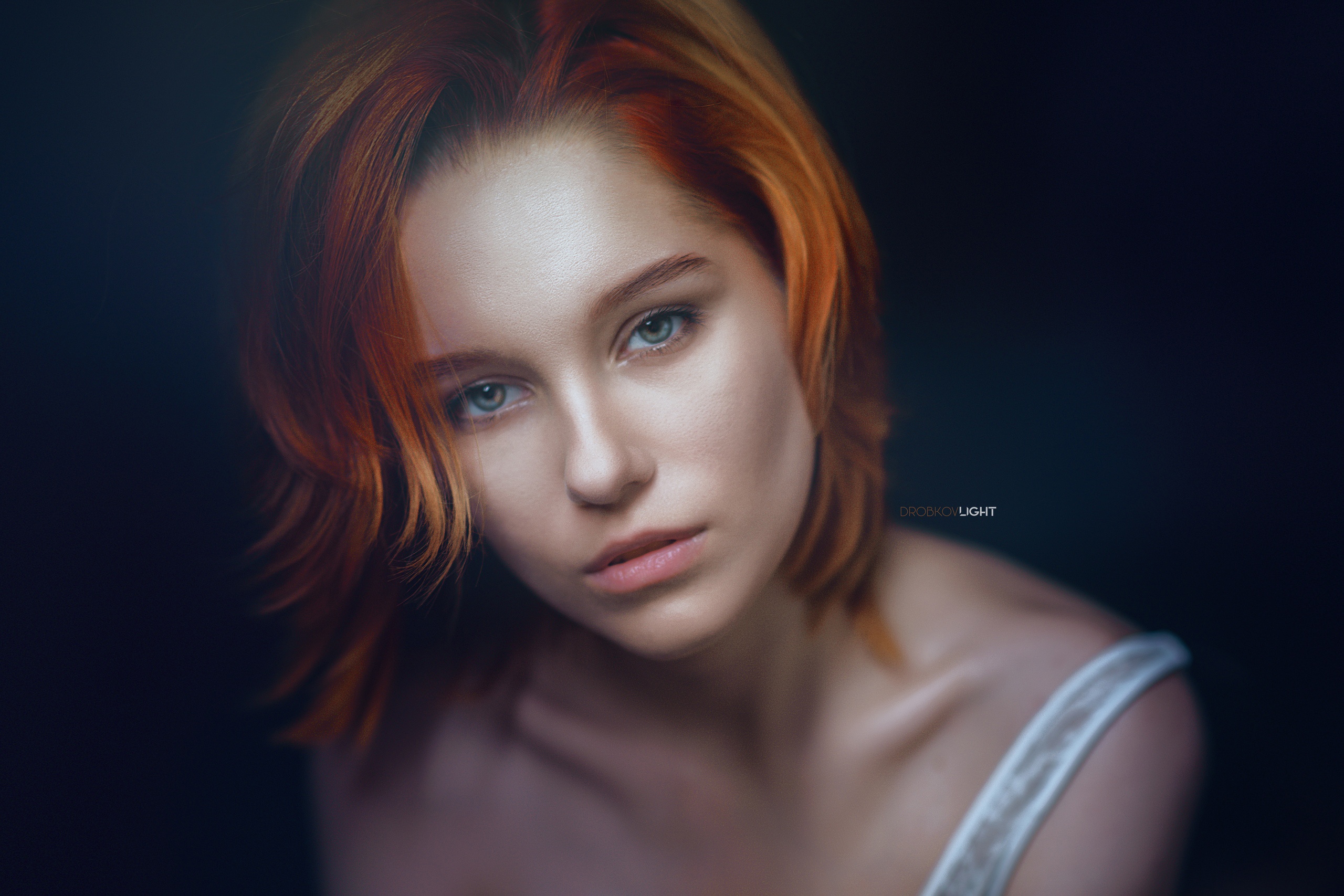 Women Face Model Redhead Maria Larina Alexander Drobkov 2560x1707