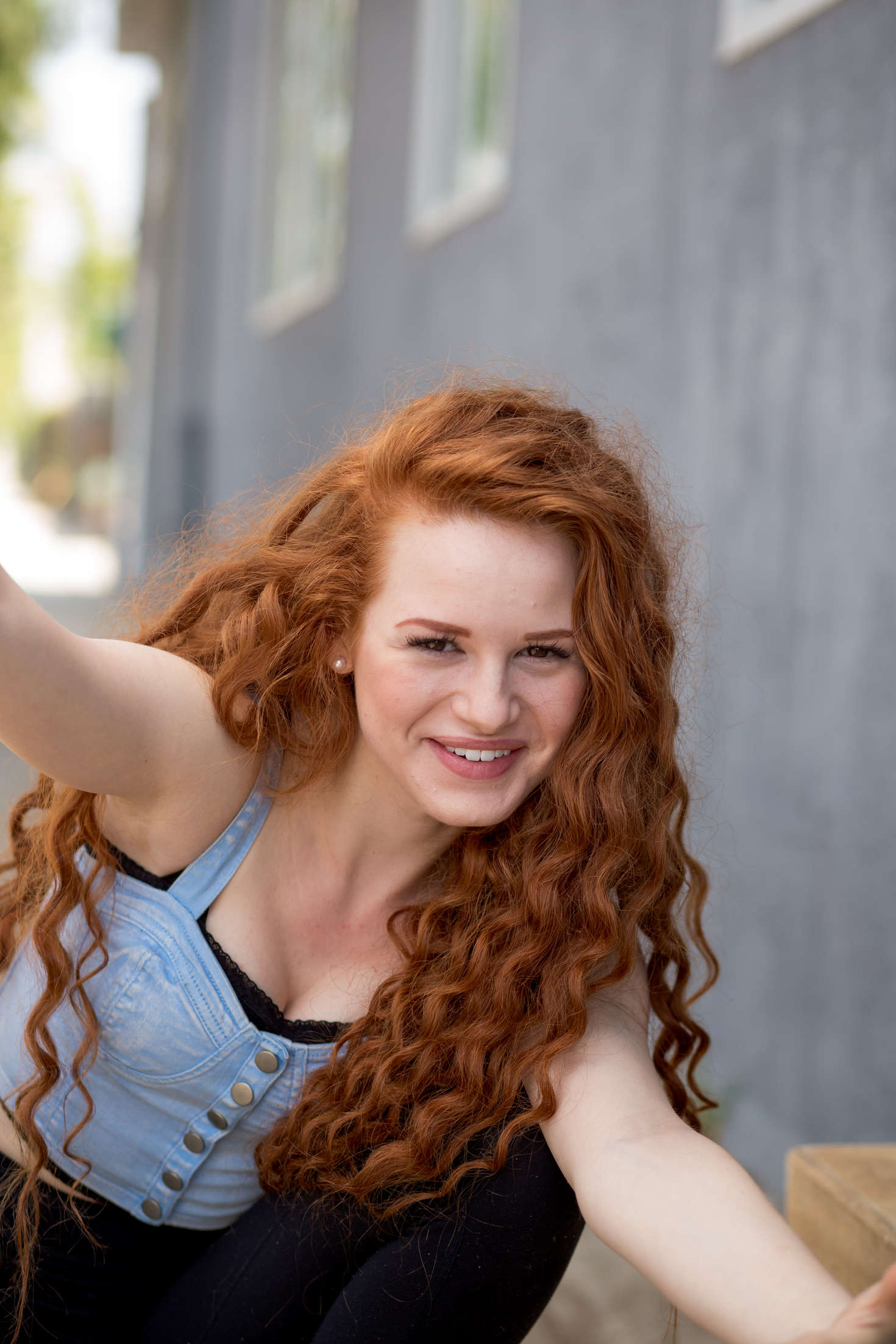 Women Model Redhead Long Hair Madelaine Petsch Actress Wavy Hair Portrait Display Women Outdoors Smi 1470x2205