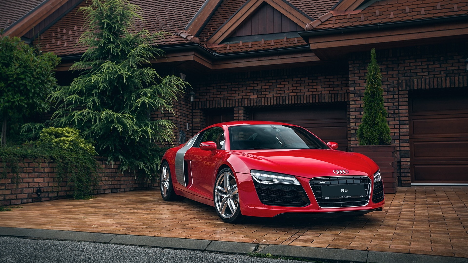 Audi Red Cars House Car Vehicle Audi R8 Type 42 Audi R8 1920x1080