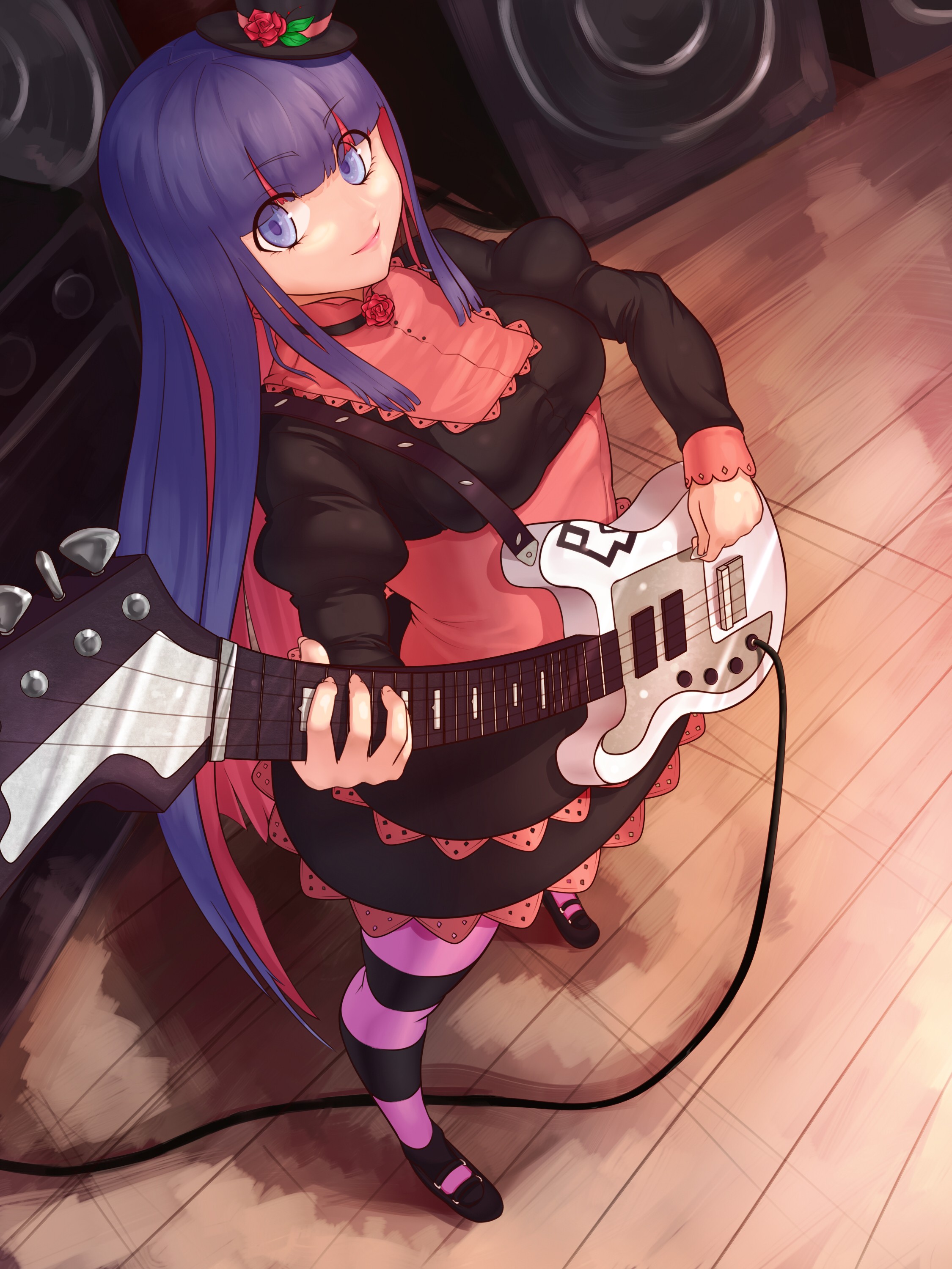 Anime Panty And Stocking With Garterbelt Electric Guitar Anarchy Stocking 2250x3000