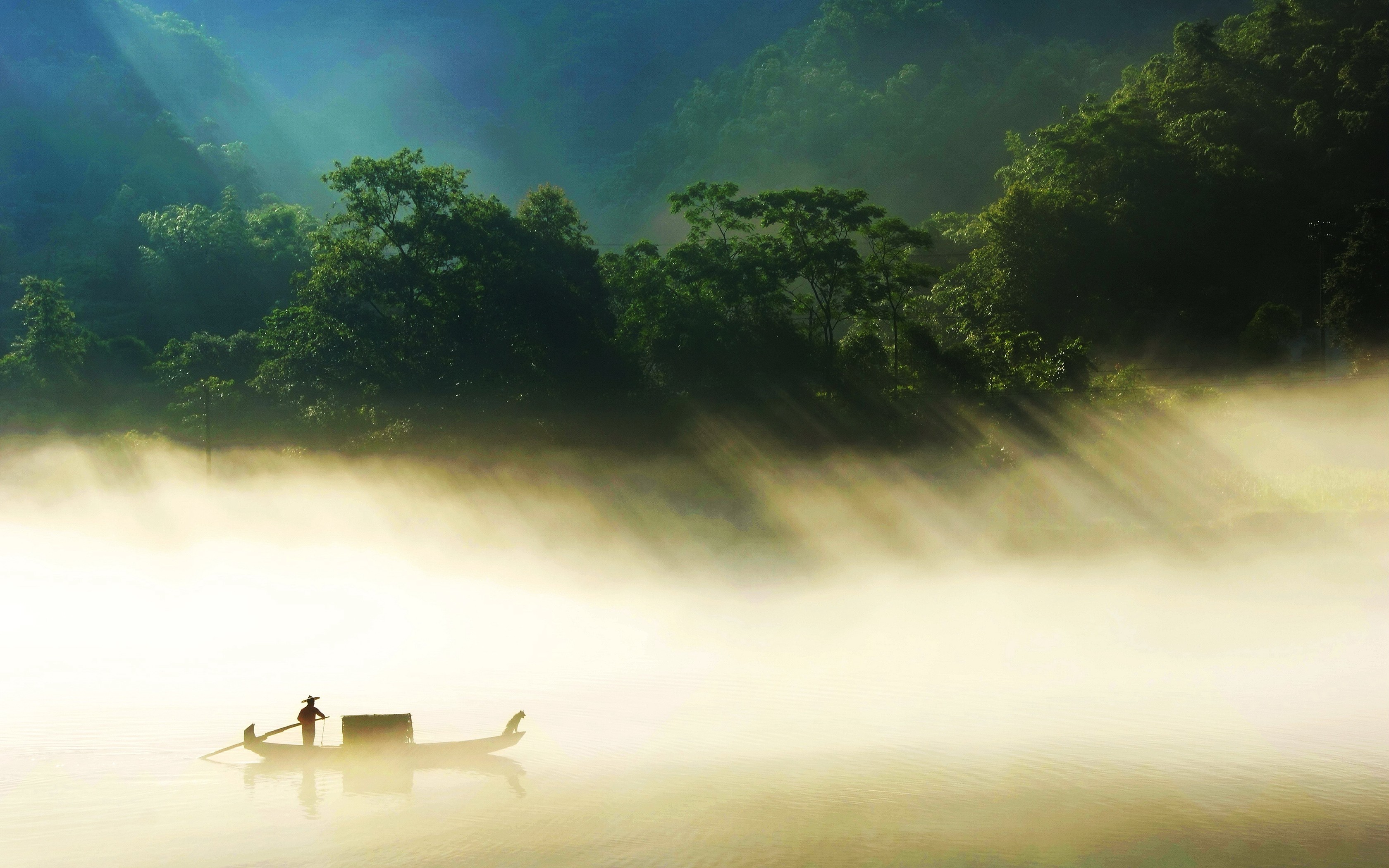 Landscape Nature China Rowing 3360x2100