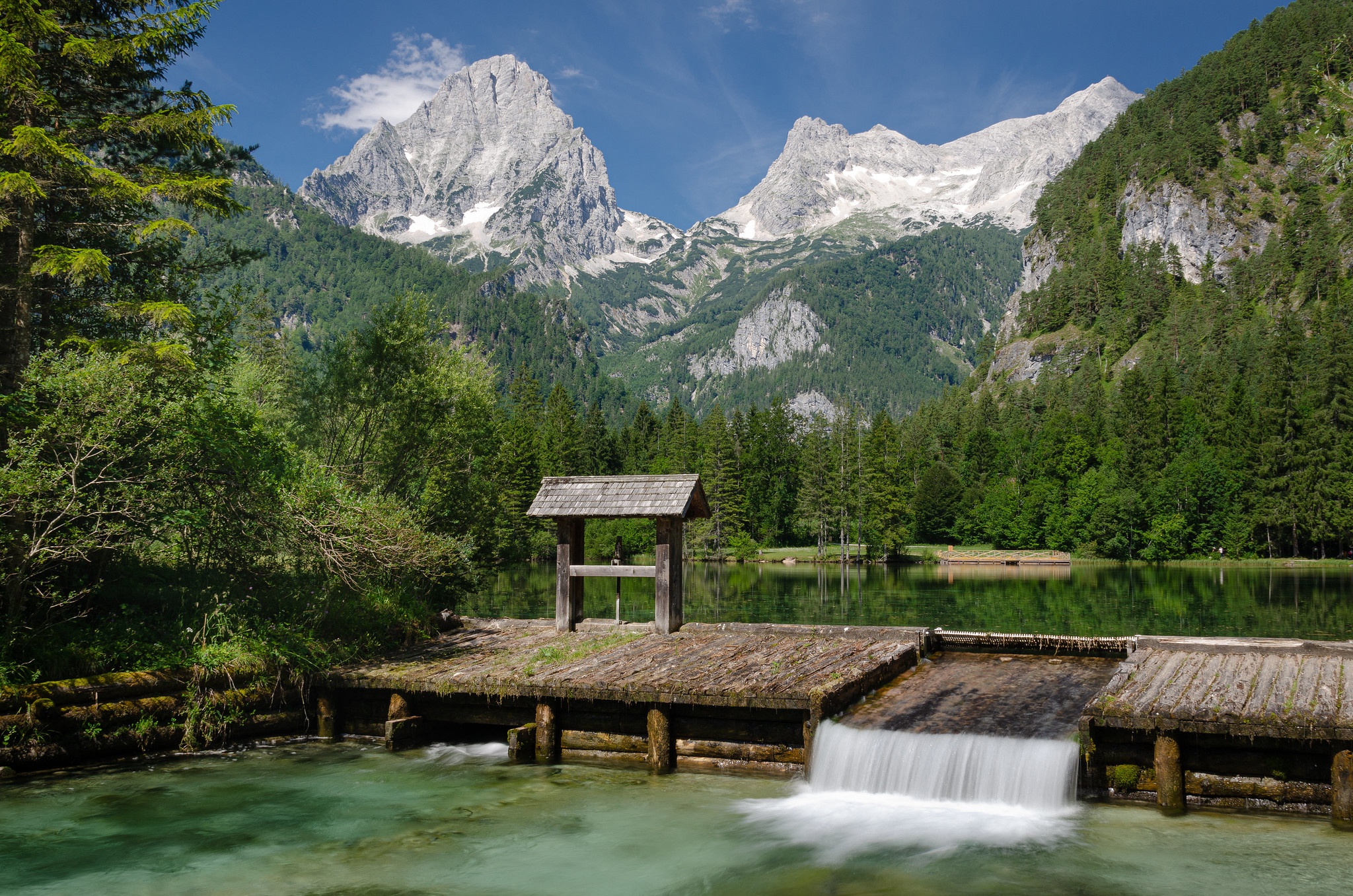 Nature Water Mountains Austria Landscape Dam 2048x1357