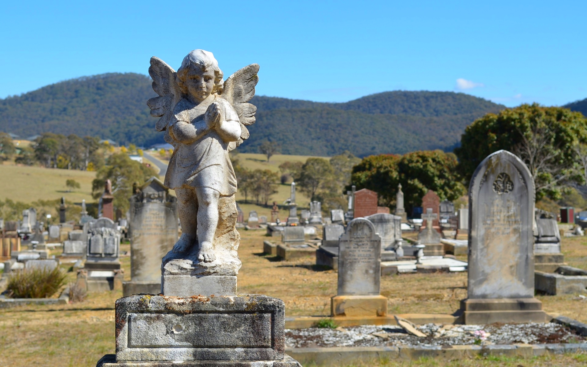 Angel Statue Cemetery Religious Grave Graveyard Angel Statue 1920x1200