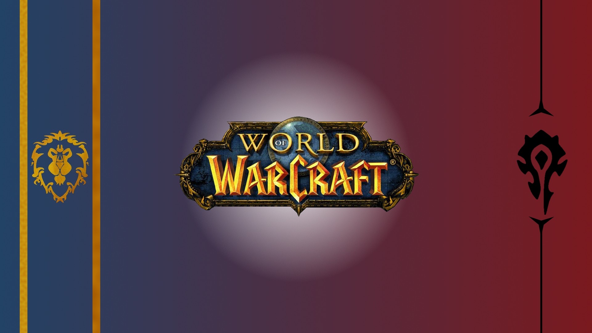 World Of Warcraft Alliance Horde Blue Red Black Lion PC Gaming 1920x1080