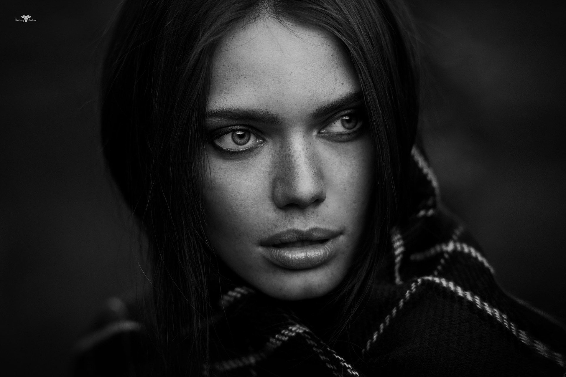 Monochrome Women Model Portrait Face Dmitry Arhar 1920x1280