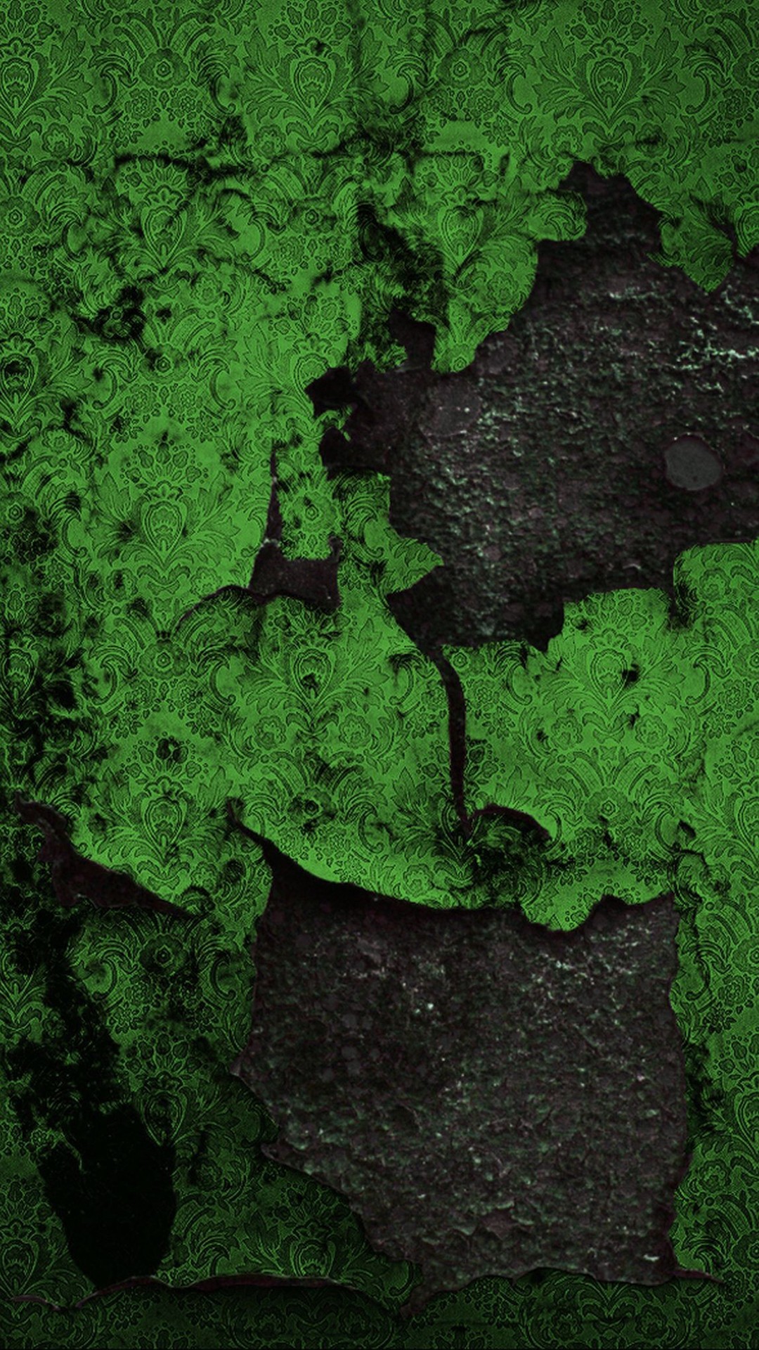 Green Texture Pattern Digital Art Artwork Cracked 1080x1920