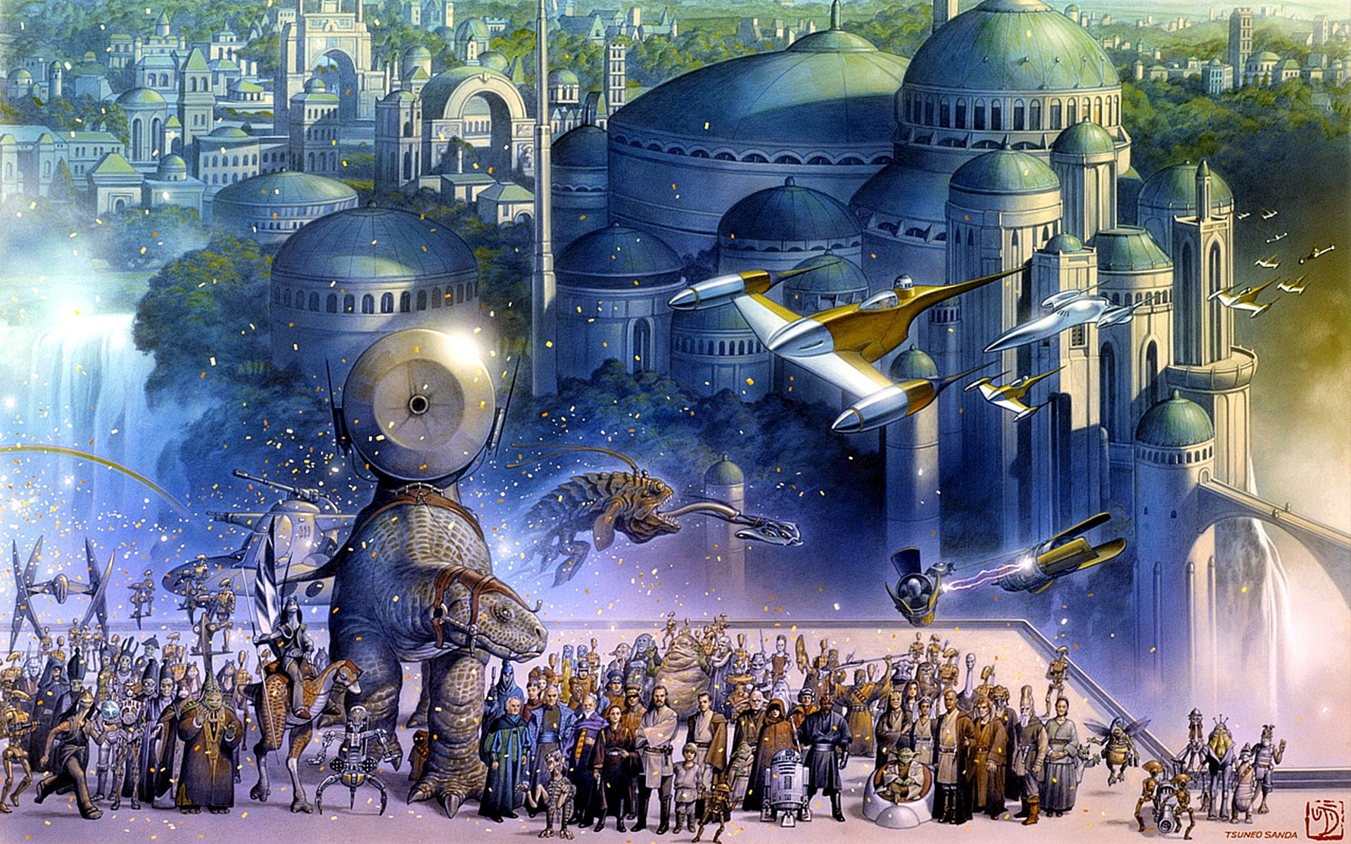 Star Wars Science Fiction Movies Star Wars Episode I The Phantom Menace Artwork 1920x1200