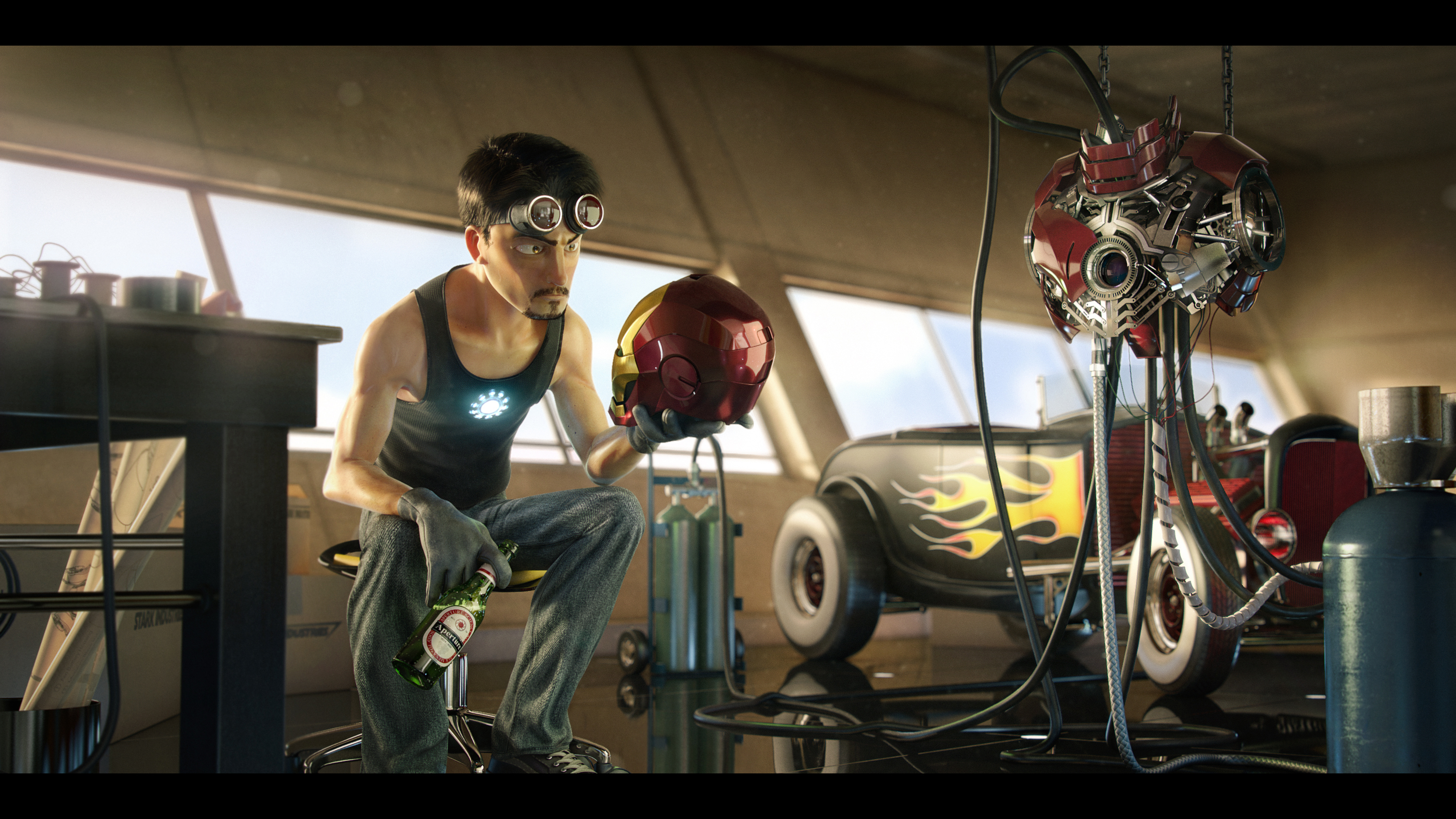 Iron Man Digital Art Suite Superhero 3000x1688