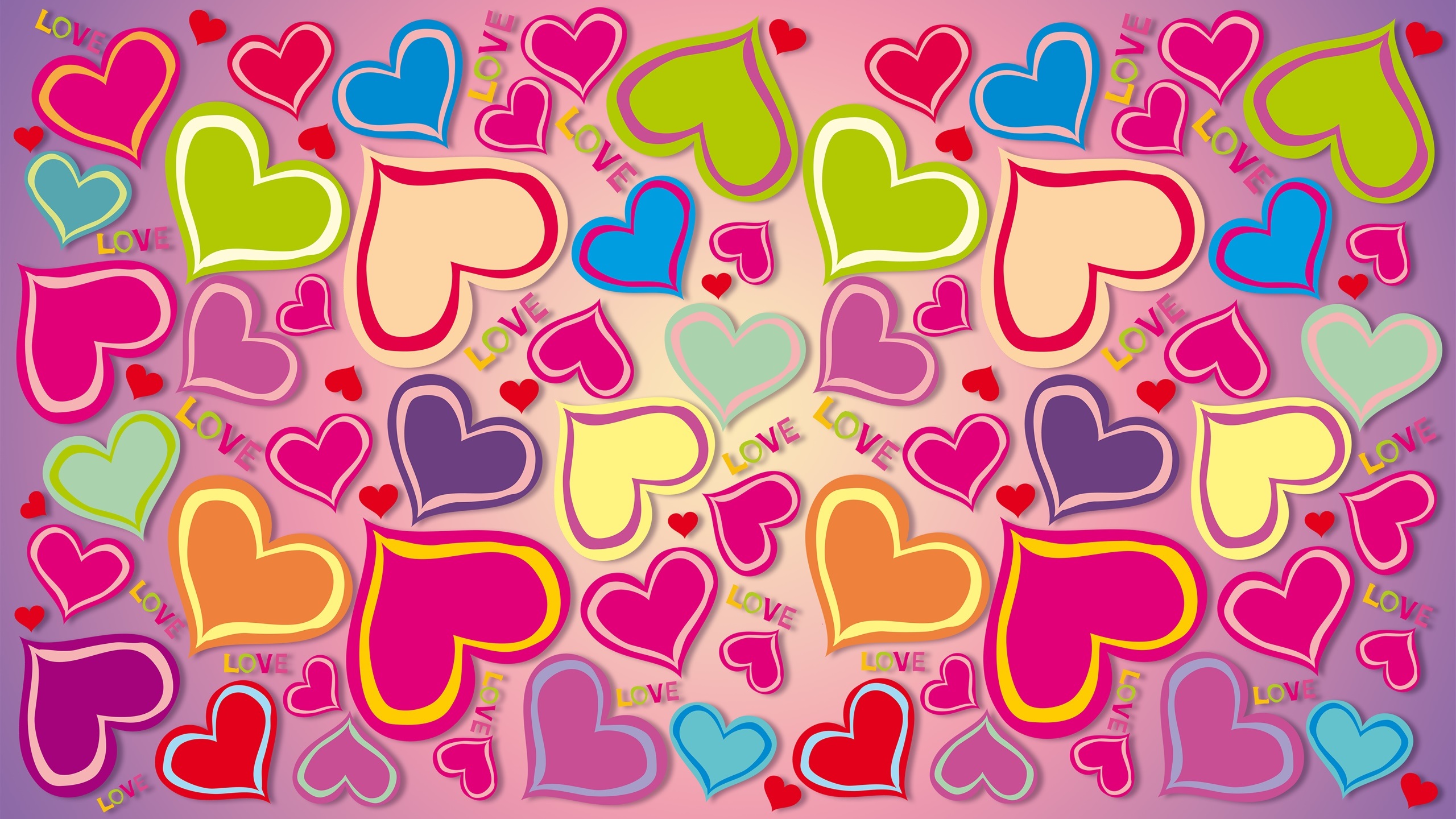 Love Note Heart Figure Colorful 2560x1440