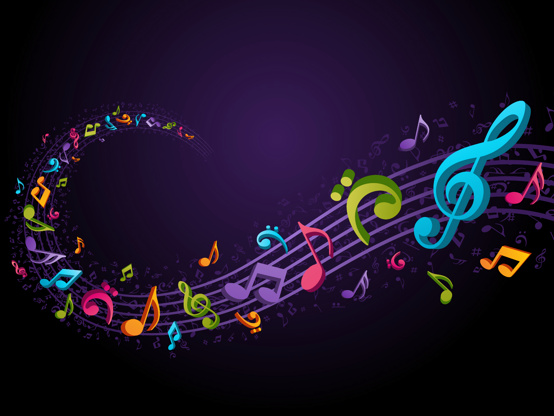 Abstract Music Colors Colorful Musical Note 1920x1440