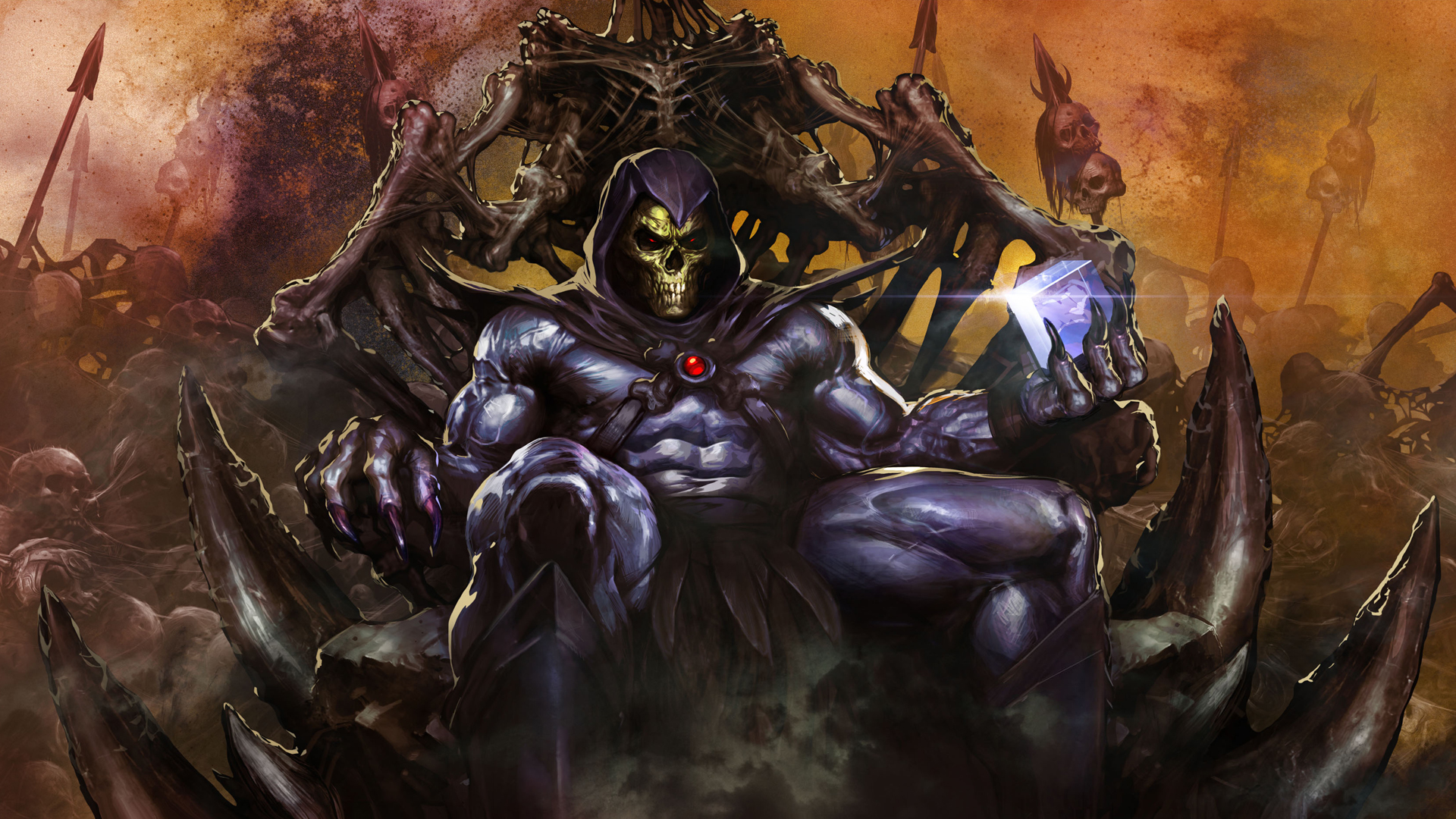 He Man Skeletor Skull Red Eyes Masters Of The Universe 1920x1080