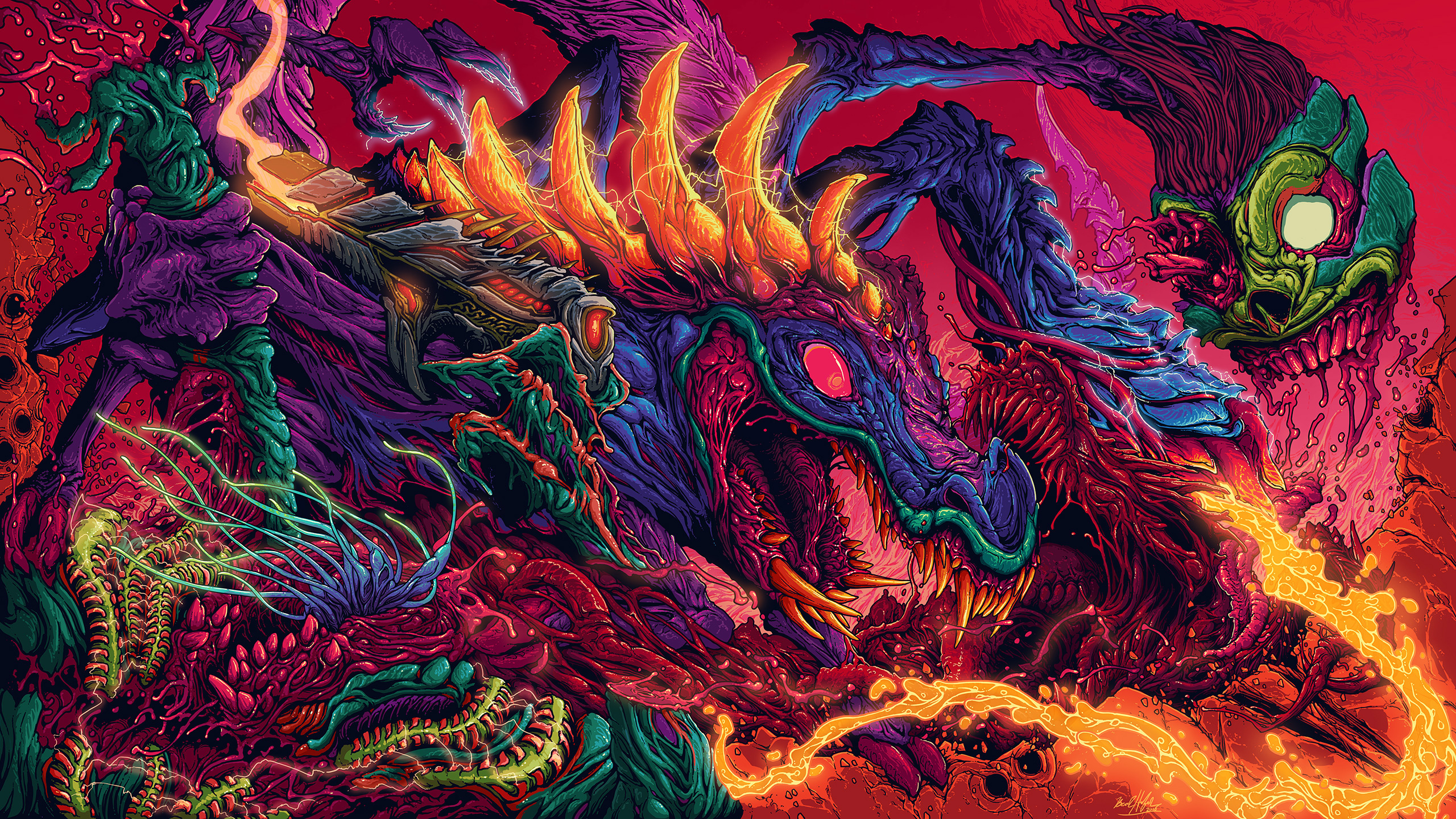 Psychedelic Trippy Colorful Creature Hyperbeast 2560x1440