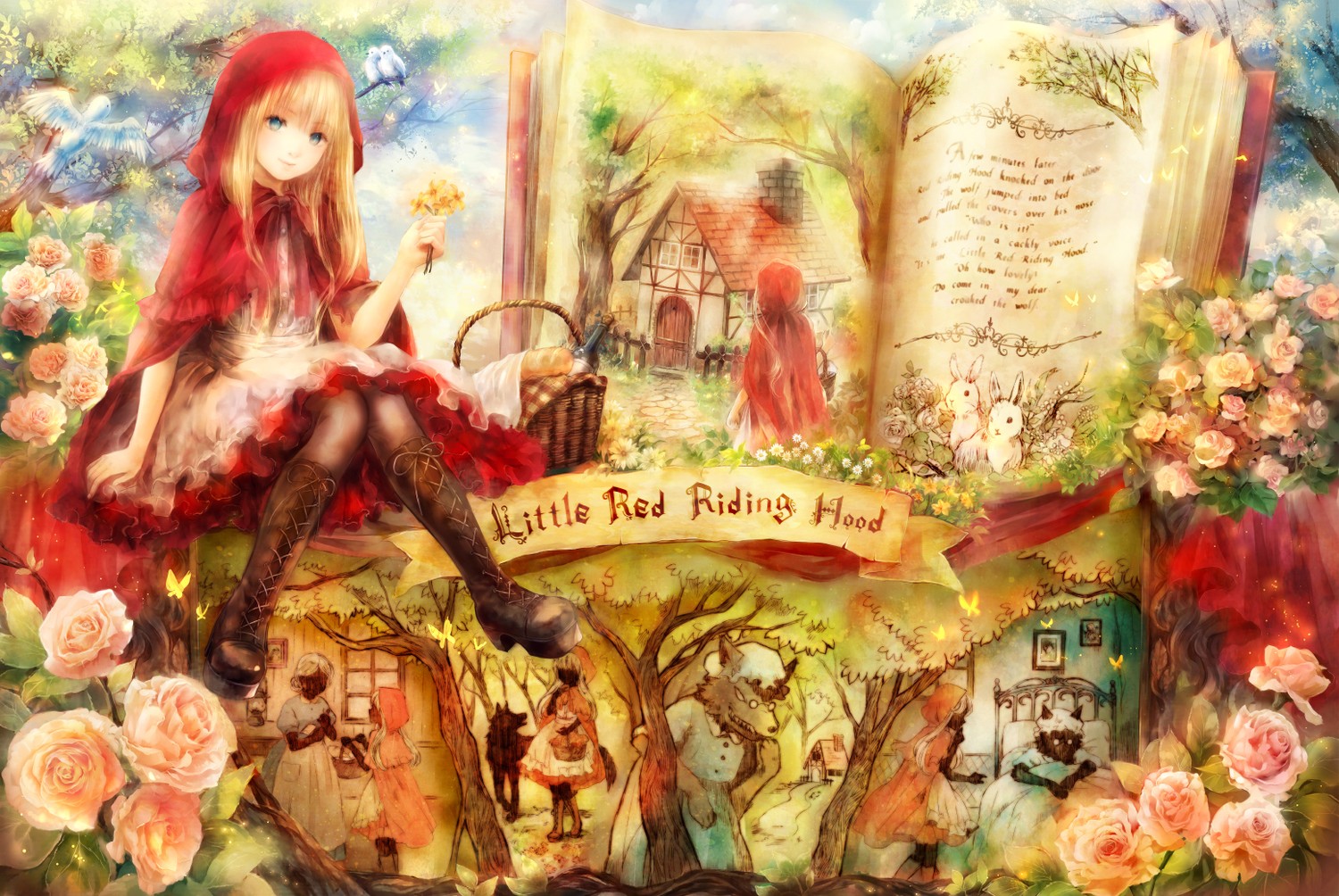 Little Red Riding Hood Fairy Tale Books Rose Cottage 1500x1004