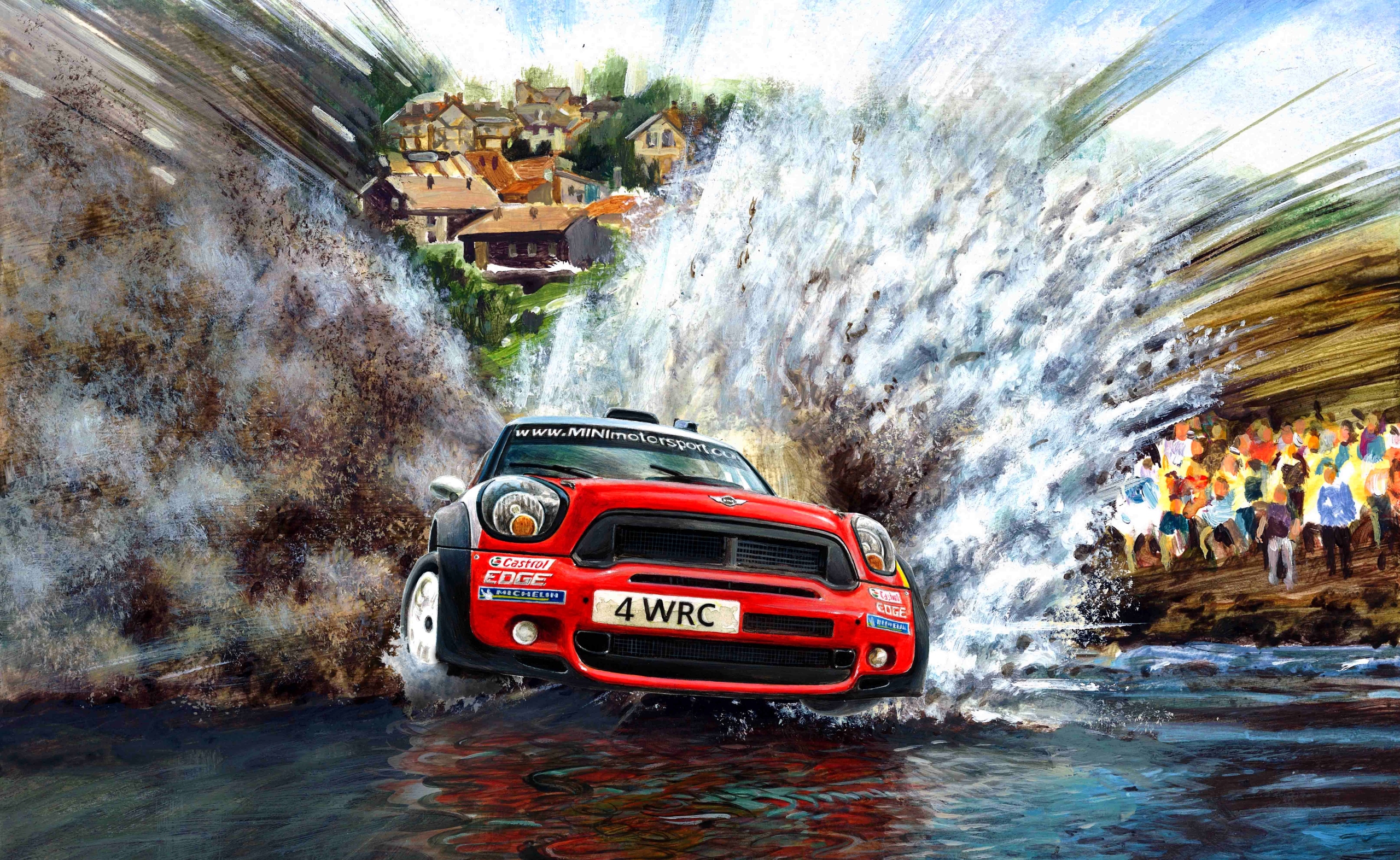 Artwork Water Car Rally Racing Vehicle Mini Cooper Wrc 2560x1573