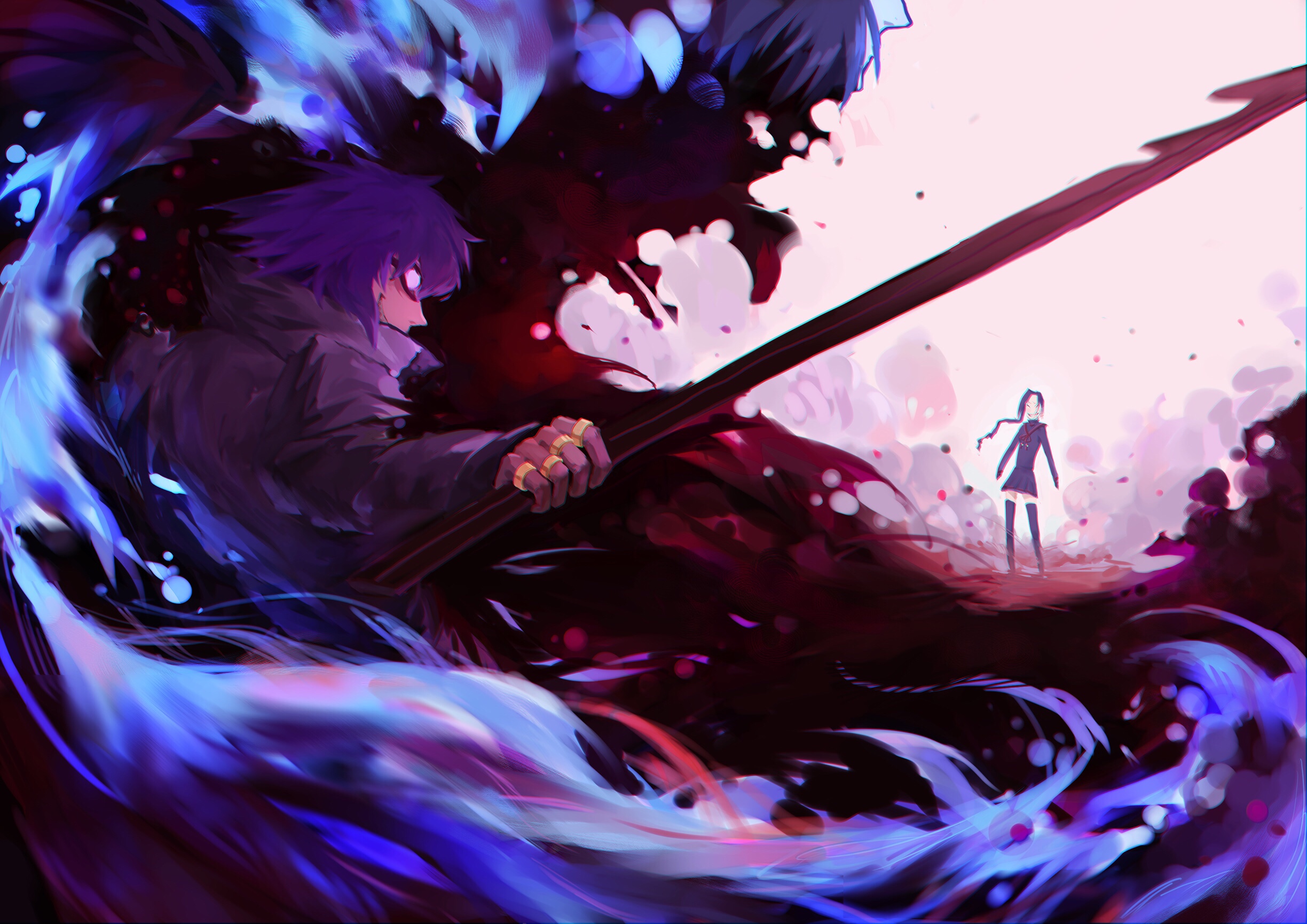 Digital Art Re CREATORS Y Ya Mirokuji Magane Chikuj In Sword Fan Art Anime Girls Anime Boys Purple H 2448x1731