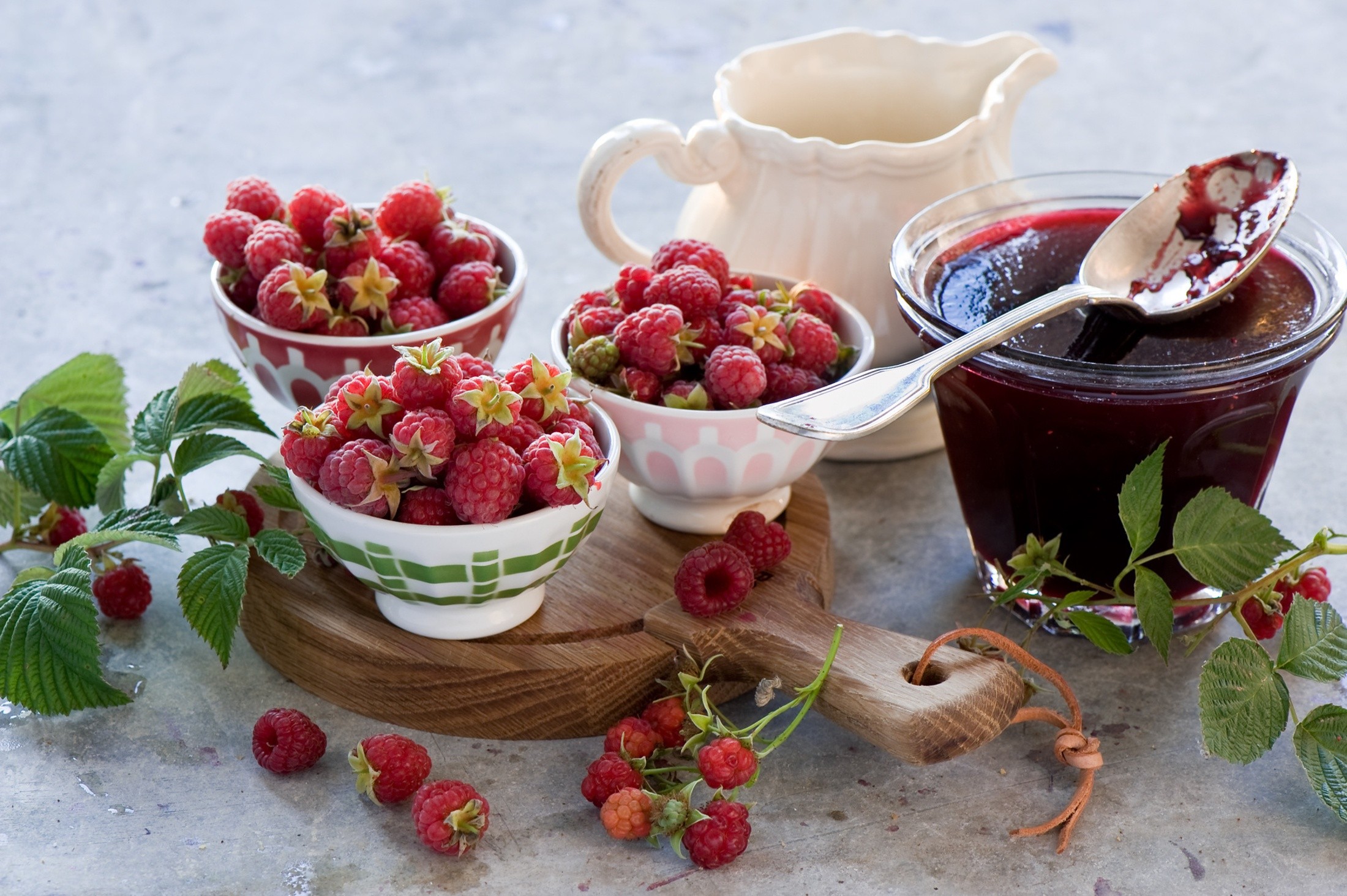 Raspberries Jam Dessert Fruit 2200x1464