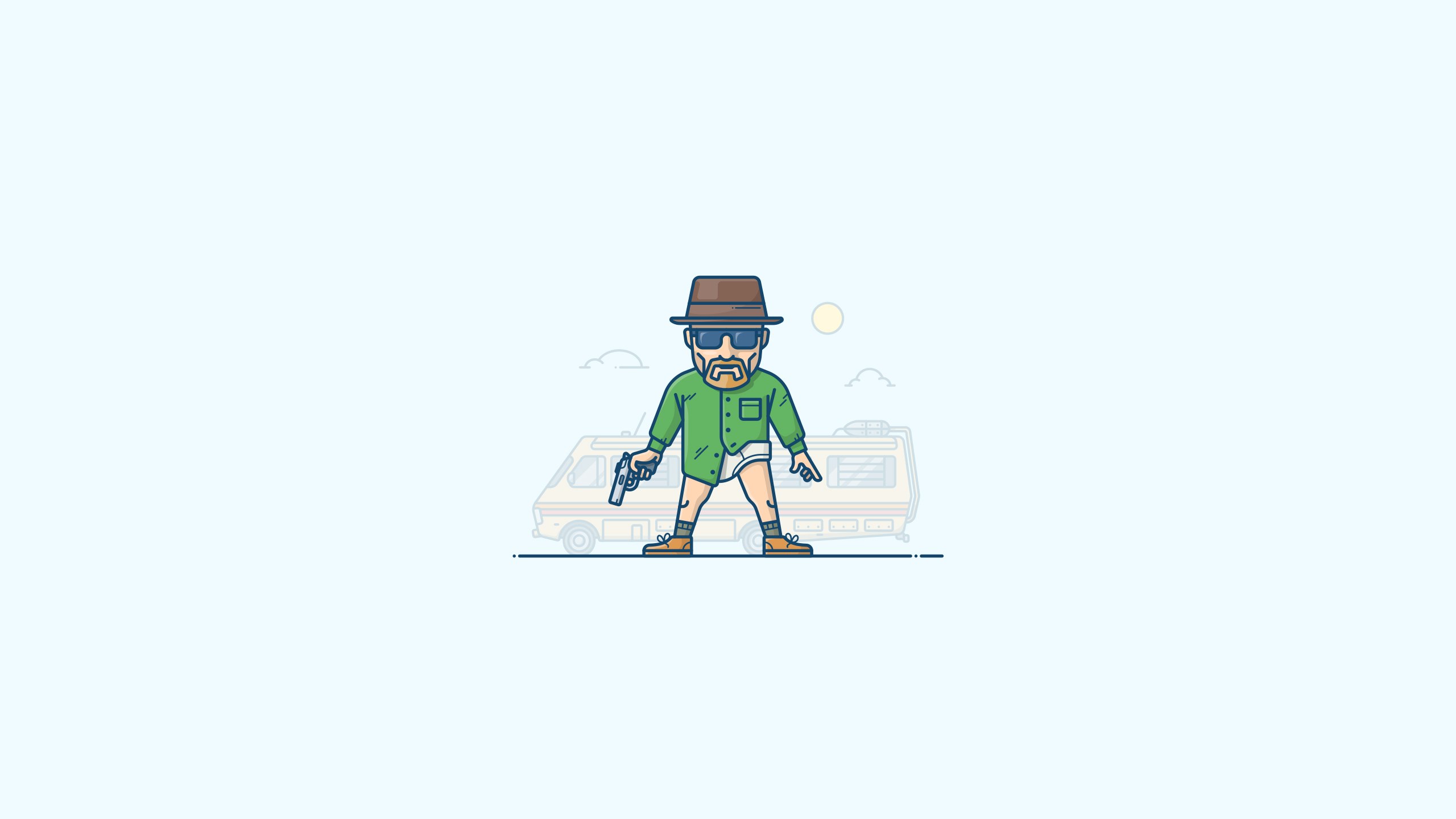 Illustration Walter White Heisenberg Breaking Bad White Background 2560x1440