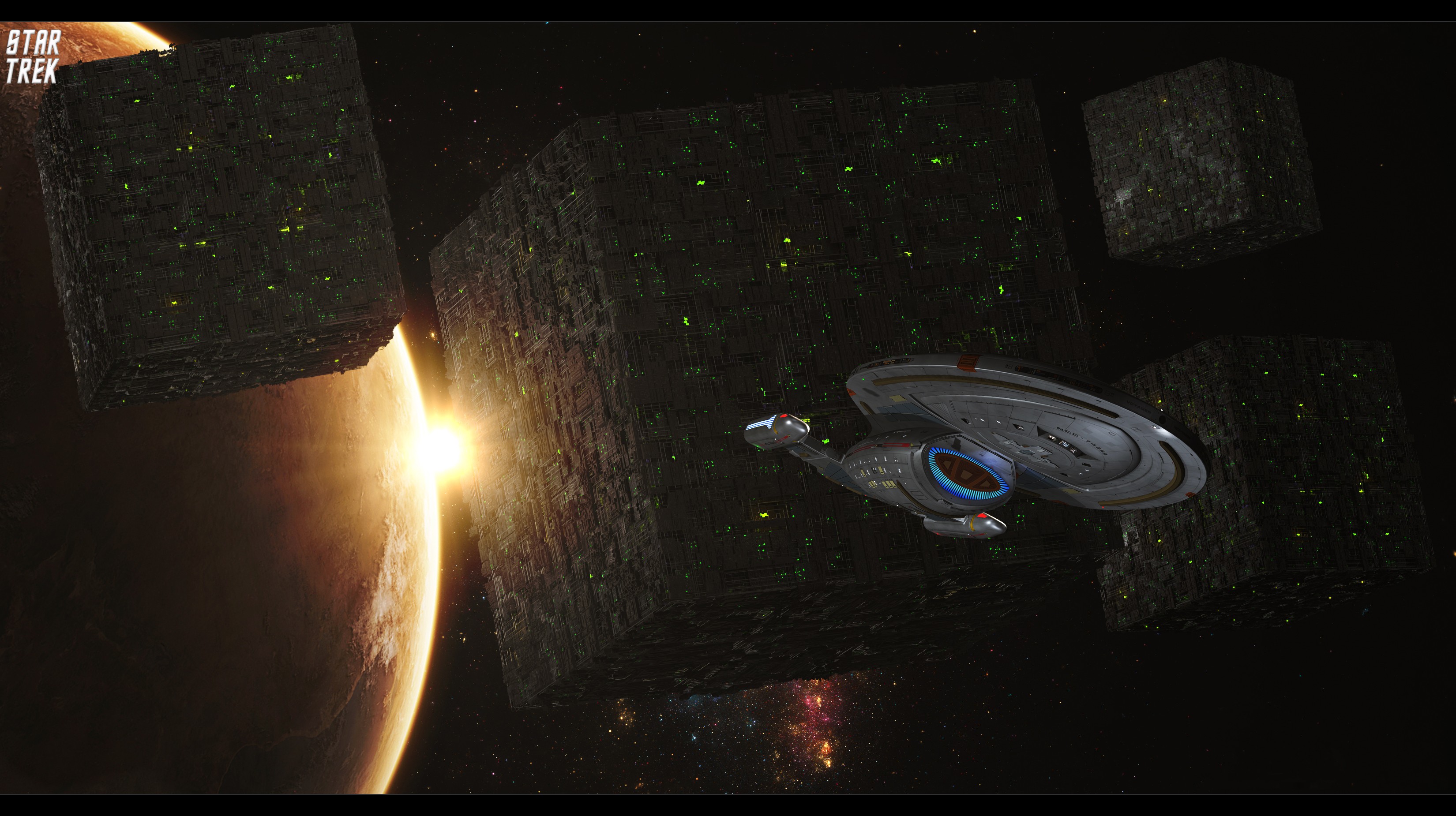 Star Trek USS Voyager Borg Space 3300x1850