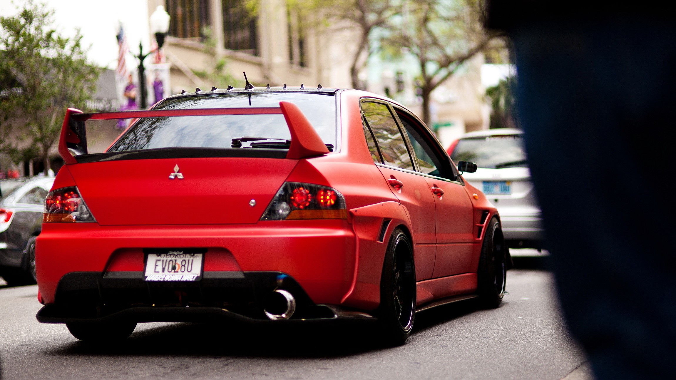 Mitsubishi Mitsubishi Lancer Car Vehicle Red Cars 2300x1293