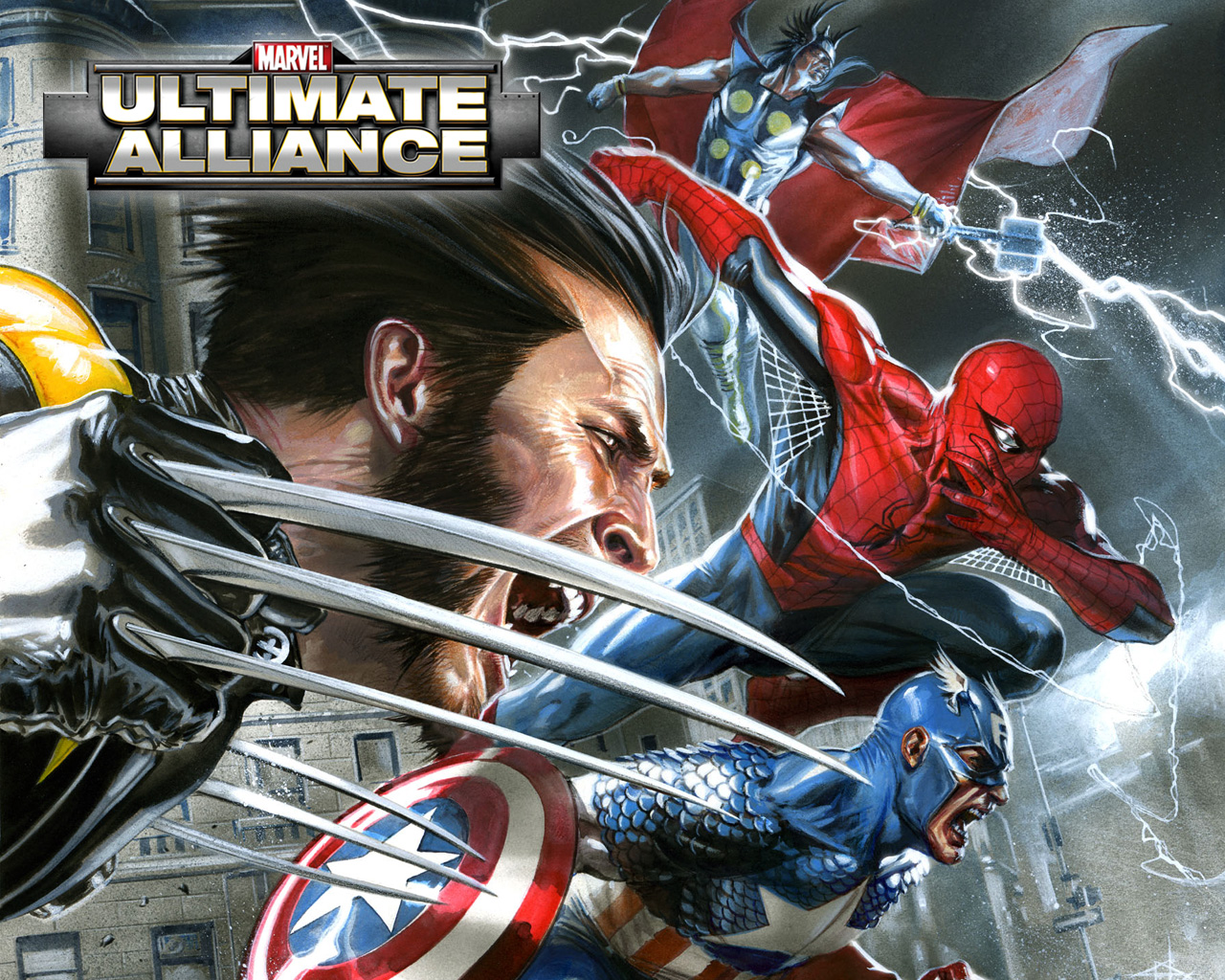 Spider Man Captain America Wolverine Thor 1280x1024