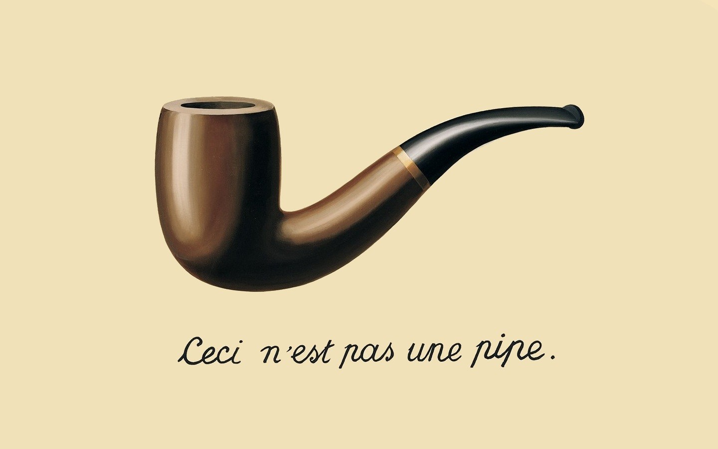 Pipes Rene Magritte Painting Surreal Minimalism Simple Background Typography 1440x900