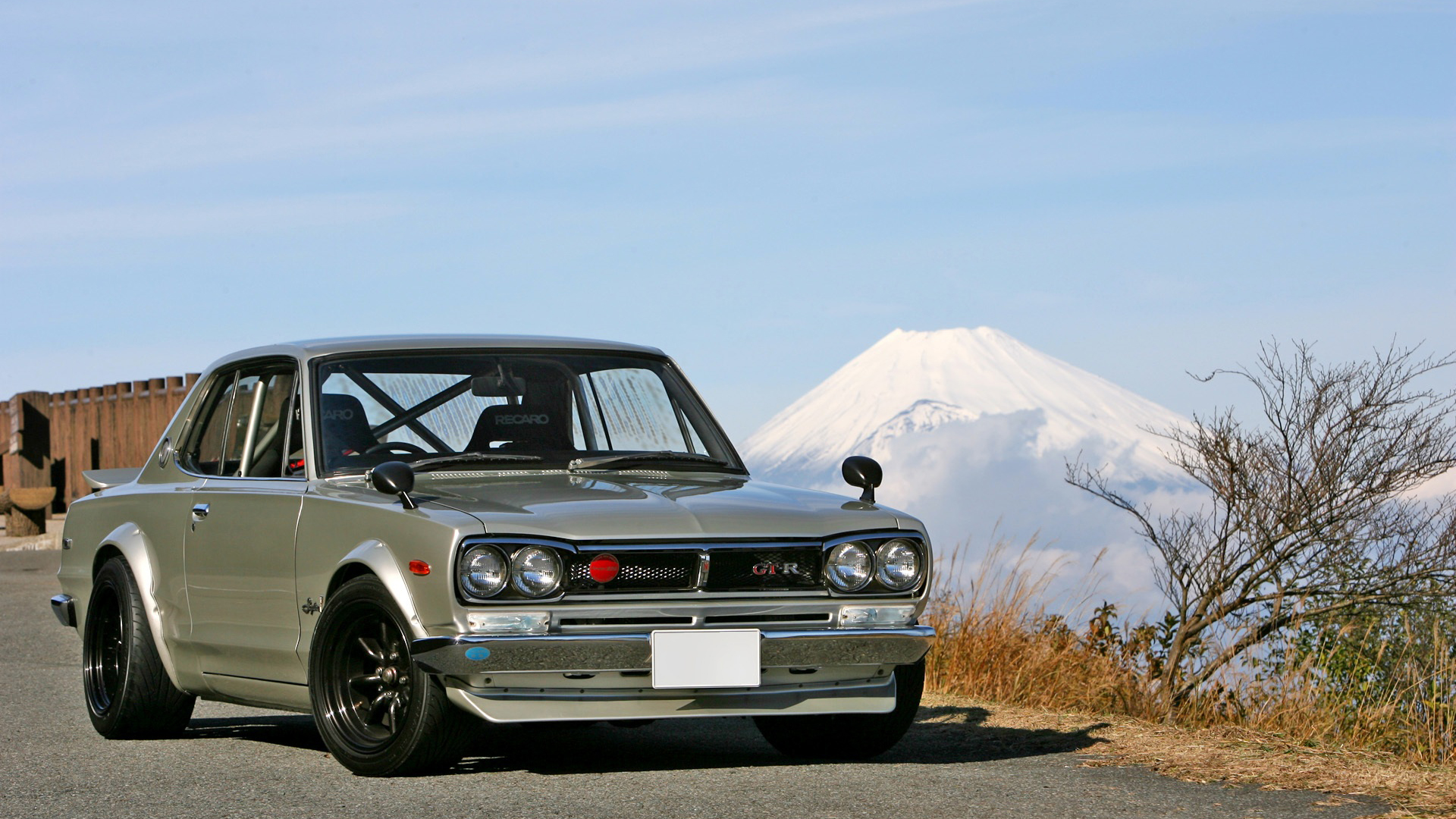 Car Nissan Skyline 2000 GT R JDM Classic Car Mount Fuji Hakosuka 1920x1080