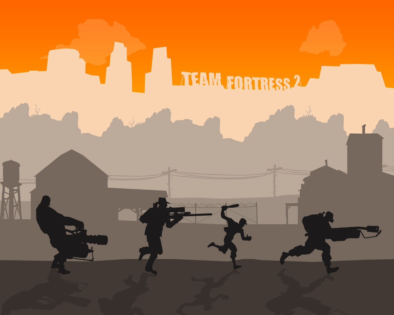 Team Fortress 2 Valve Corporation Valve Heavy Charater Sniper TF2 Scout Character Pyro Character Min 1280x1024