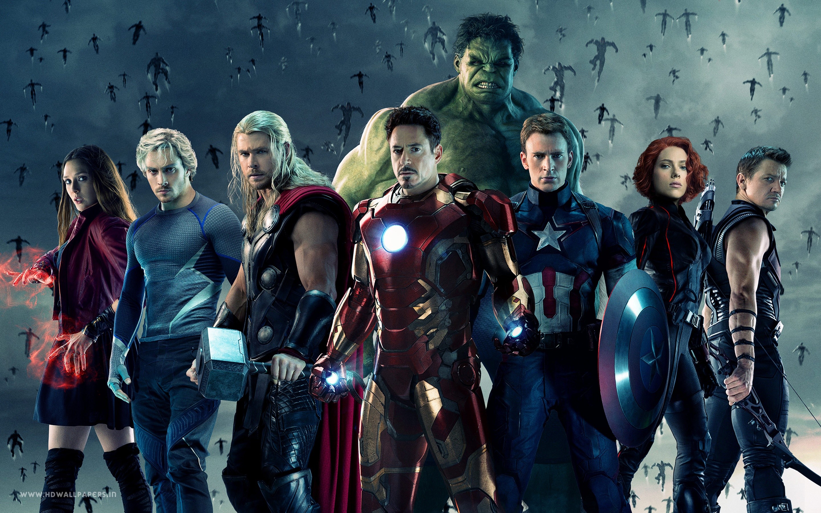 Avengers Age Of Ultron The Avengers Black Widow Hawkeye Thor Iron Man Hulk Captain America Scarlet W 2880x1800