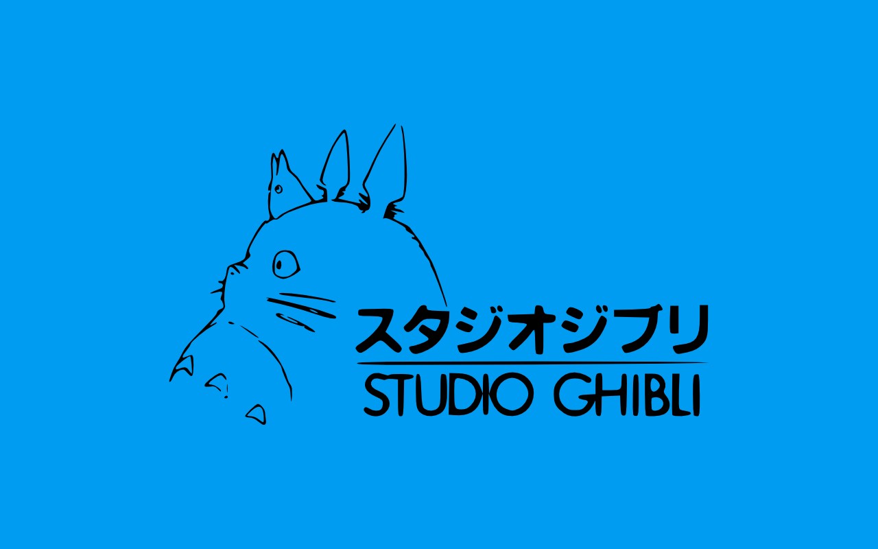 Anime Studio Ghibli Blue Background Minimalism Simple Background Translated Totoro 1280x800