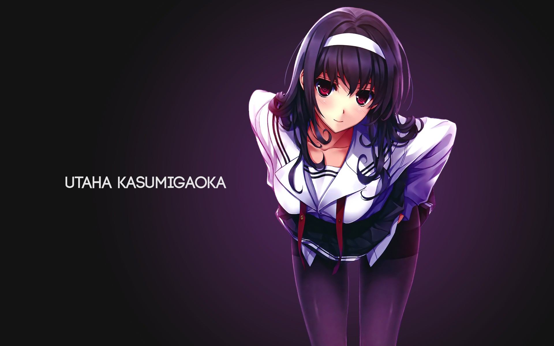 Anime Anime Girls Kasumigaoka Utaha Long Hair Purple Hair Red Eyes Saenai Heroine No Sodatekata 1920x1200