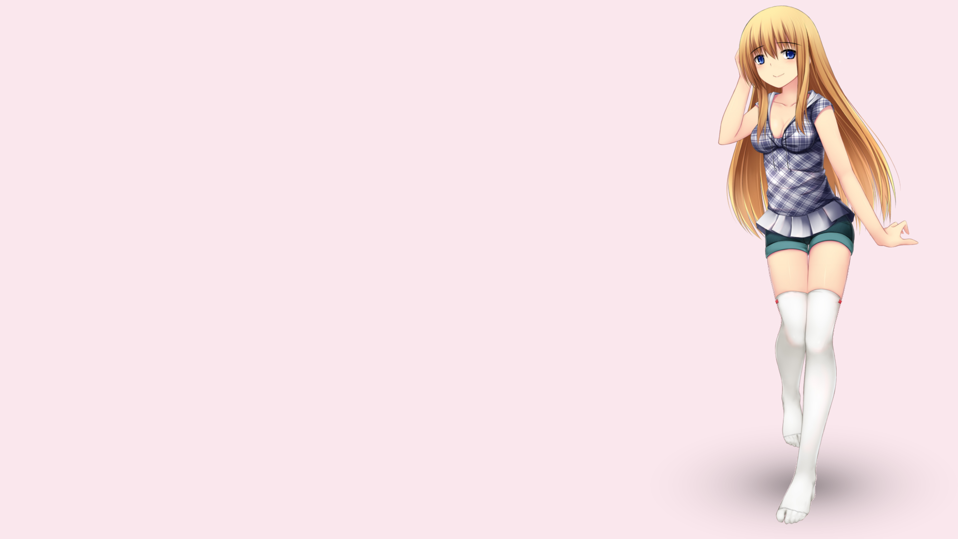 Video Games Anime Girls Hunie Pop Tiffany Maye Blonde Simple Simple Background Pink Casual 1920x1080