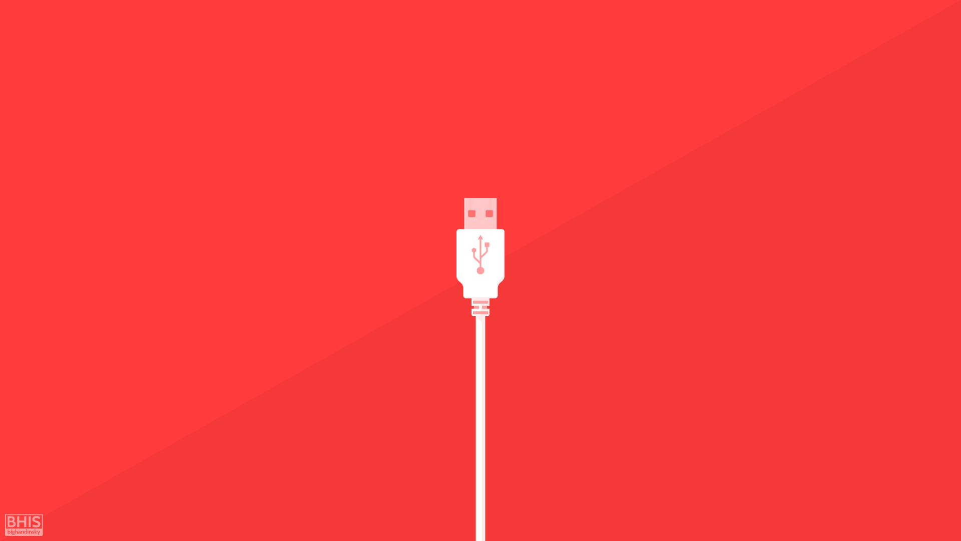 USB Minimalism Red Digital Art Artwork Technology 1920x1080