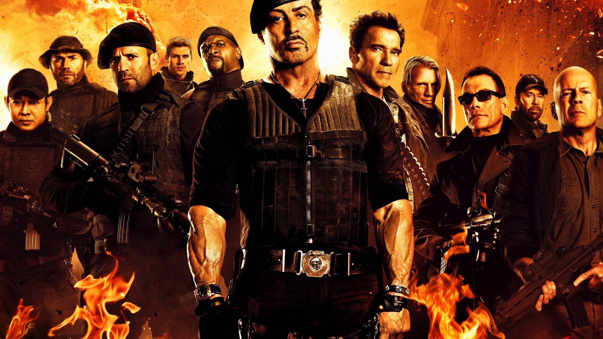 Movies Sylvester Stallone Bruce Willis Arnold Schwarzenegger Jason Statham The Expendables 2 1920x1080