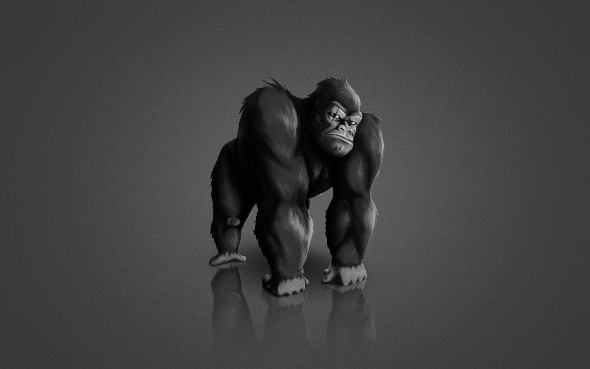 Minimalism Artwork Simple Background Gorillas Reflection Harambe 1920x1200