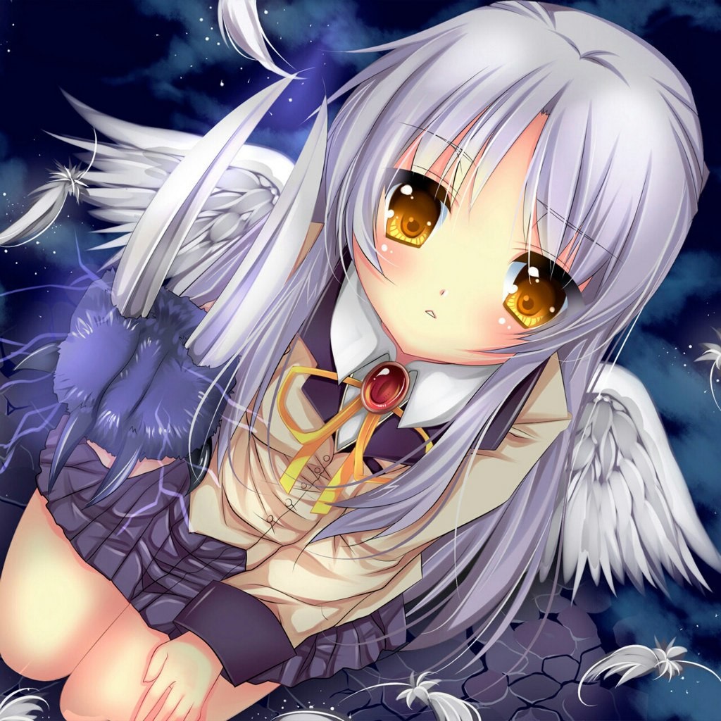 Tachibana Kanade Anime Girls Anime Wings Yellow Eyes 1024x1024