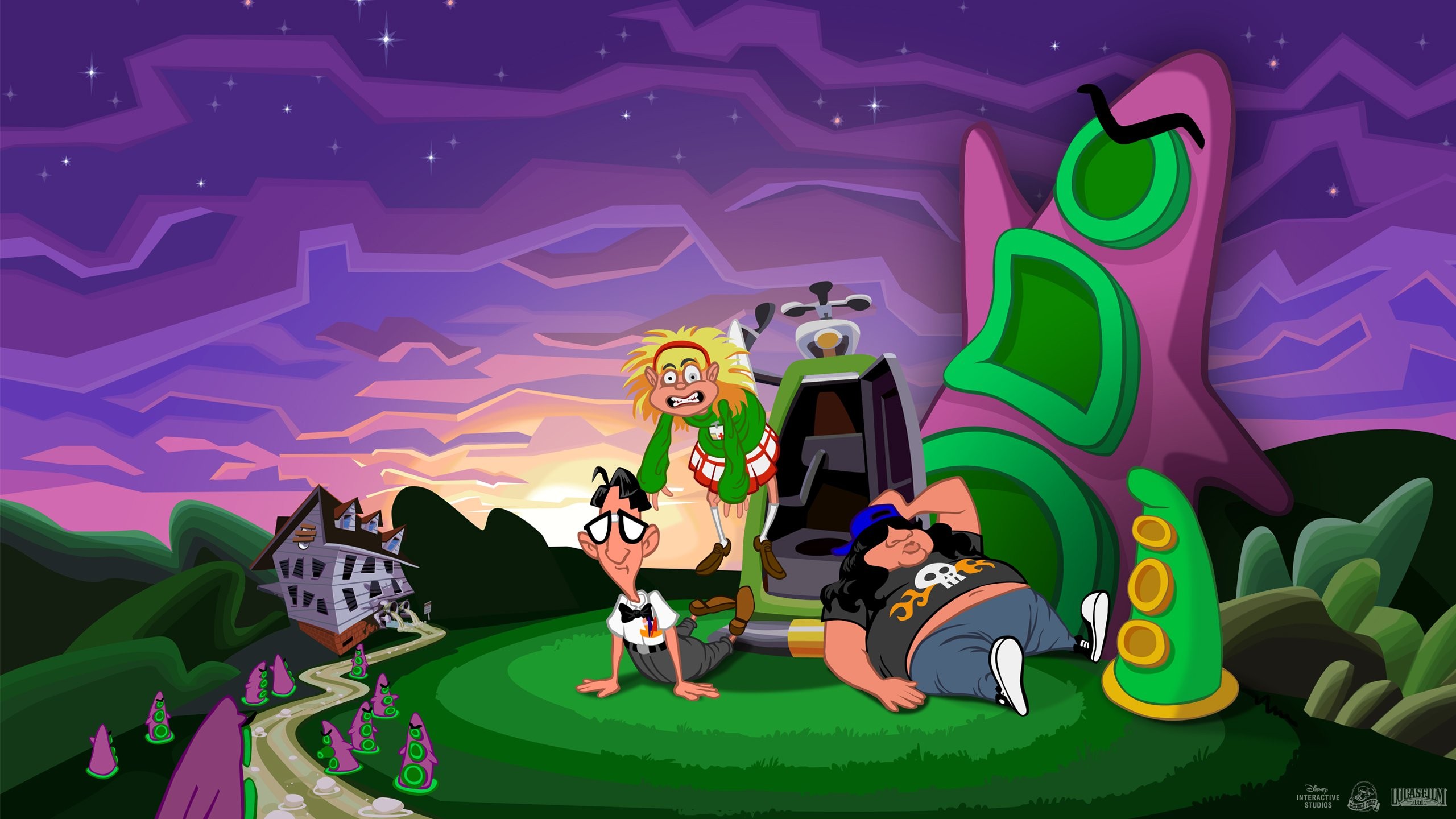 Day Of The Tentacle Video Games Retro Games LucasArts Tentacles Humor PC Gaming Video Game Art 2560x1440
