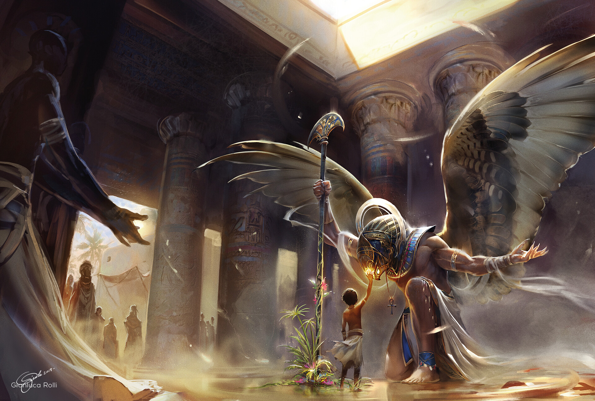 God OSiRiS Egypt Wings Pharaoh 1920x1295