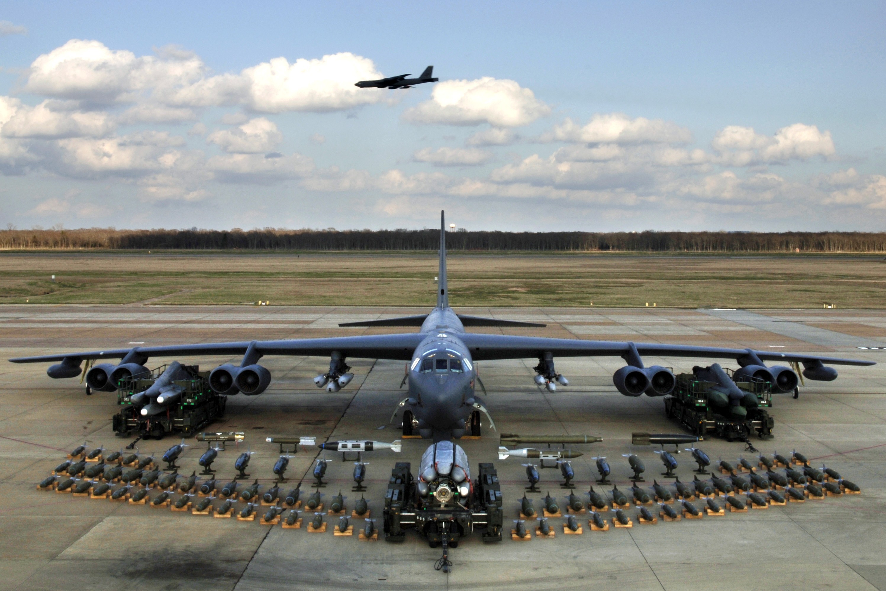 Airplane Bomber Boeing B 52 Stratofortress Aircraft Military Aircraft Vehicle Weapon 2994x1998